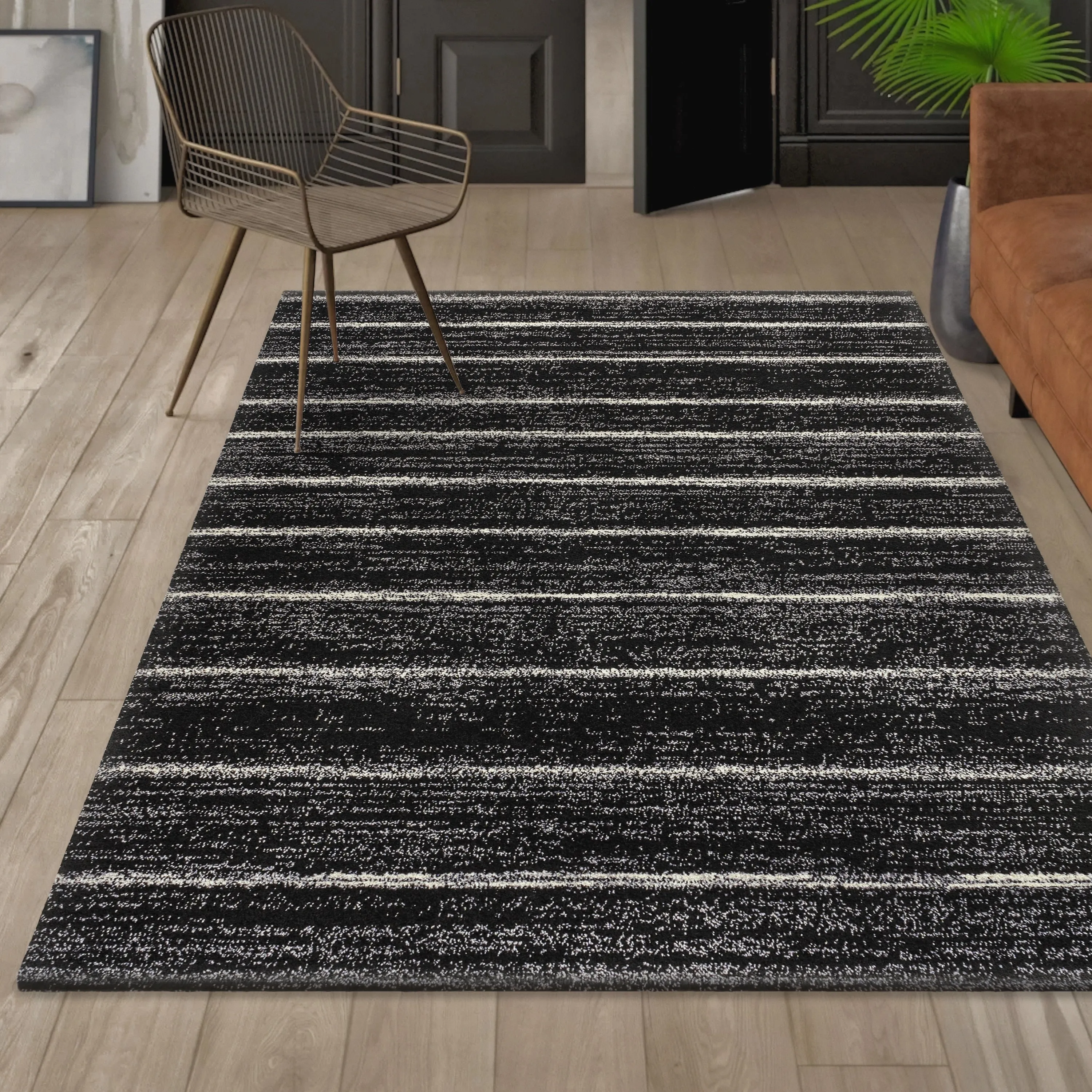 JONATHAN Y Alia Minimalist Stripe Area Rug