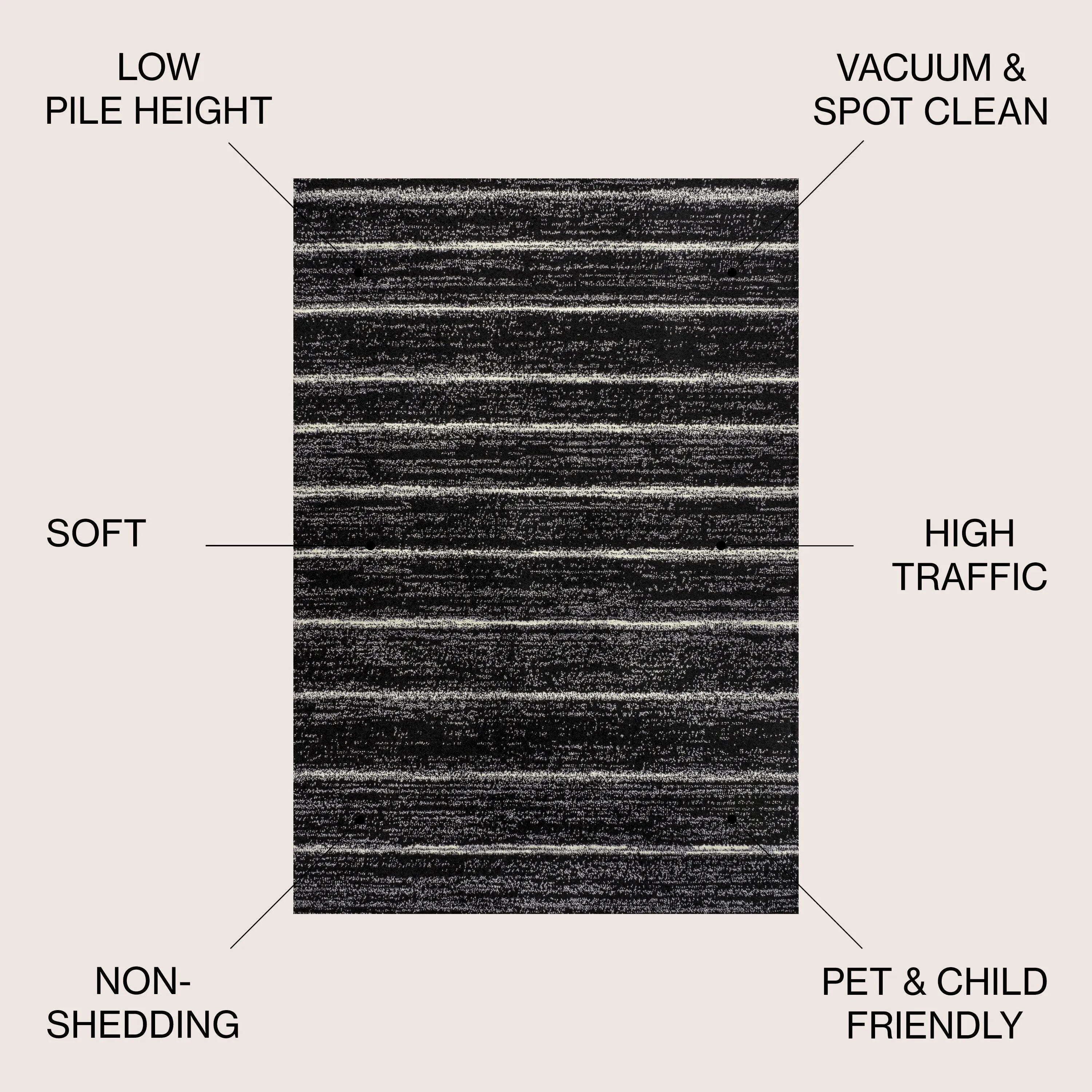 JONATHAN Y Alia Minimalist Stripe Area Rug