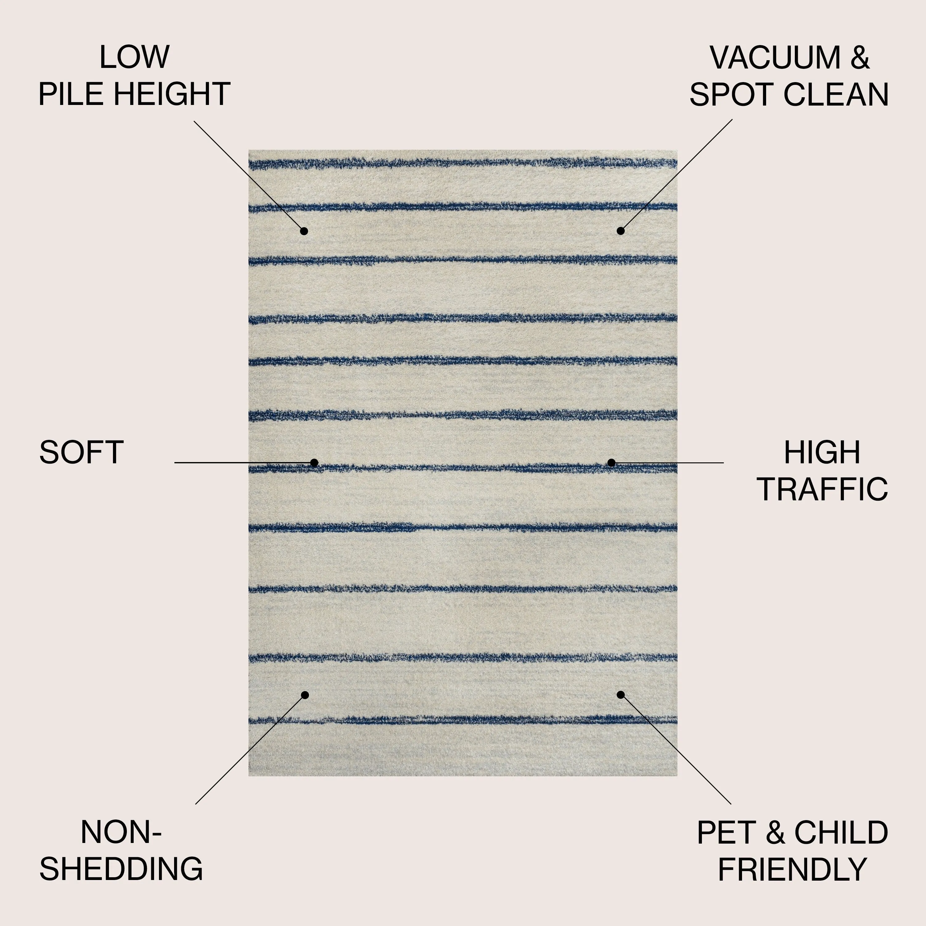 JONATHAN Y Alia Minimalist Stripe Area Rug