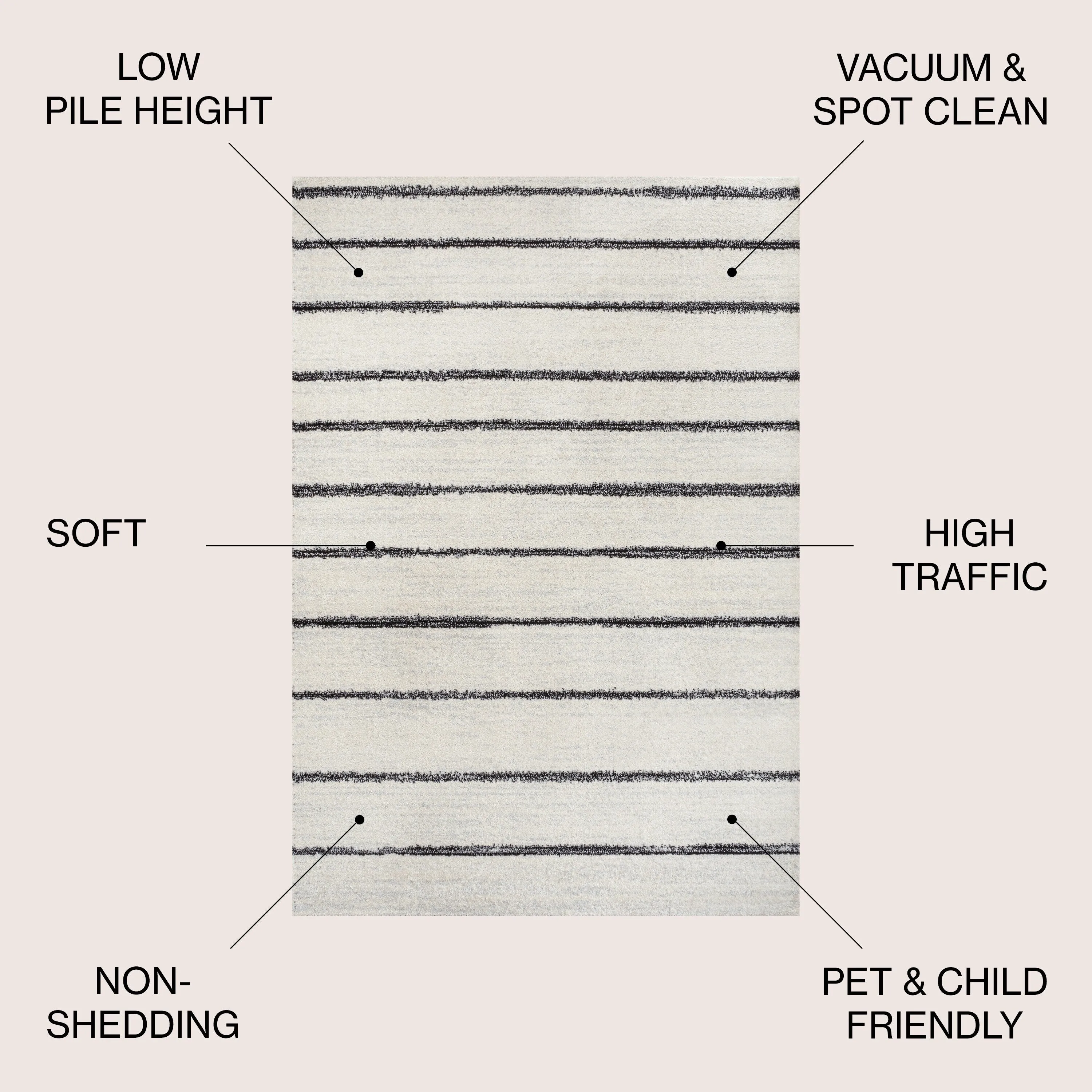 JONATHAN Y Alia Minimalist Stripe Area Rug