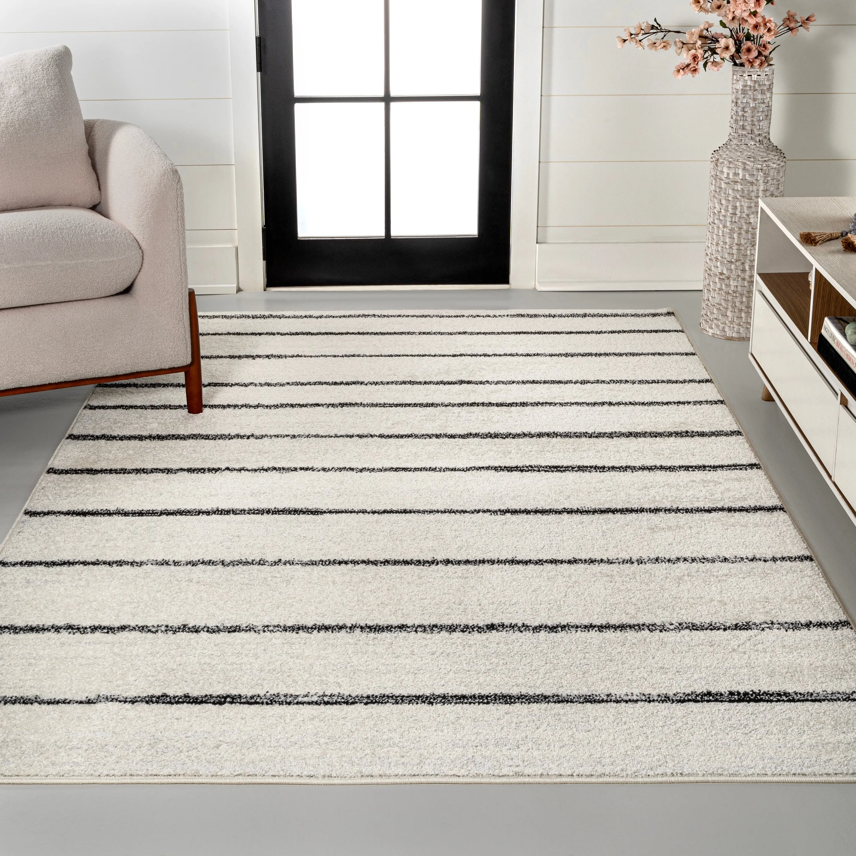 JONATHAN Y Alia Minimalist Stripe Area Rug
