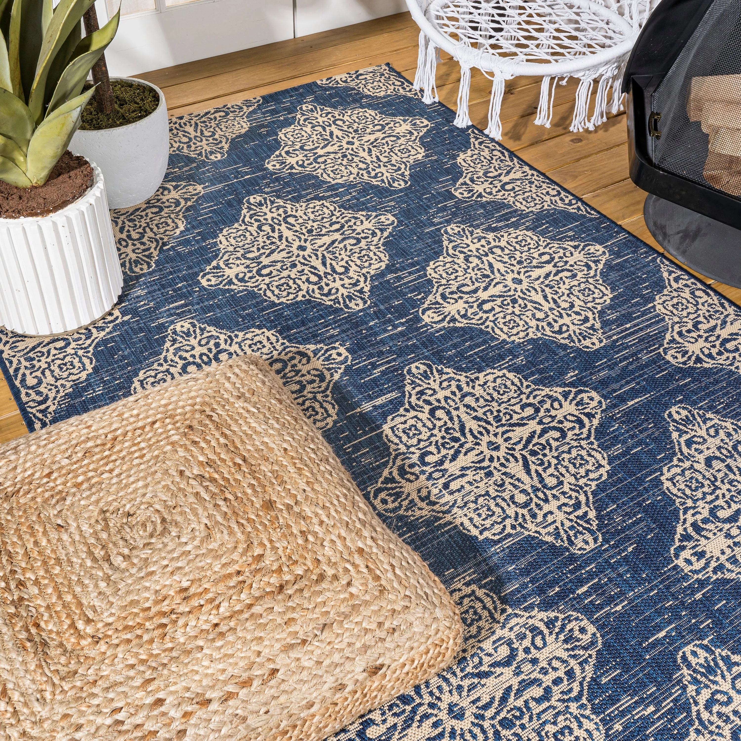 JONATHAN Y Arabesque Ornate Medallions Indoor/Outdoor Area Rug