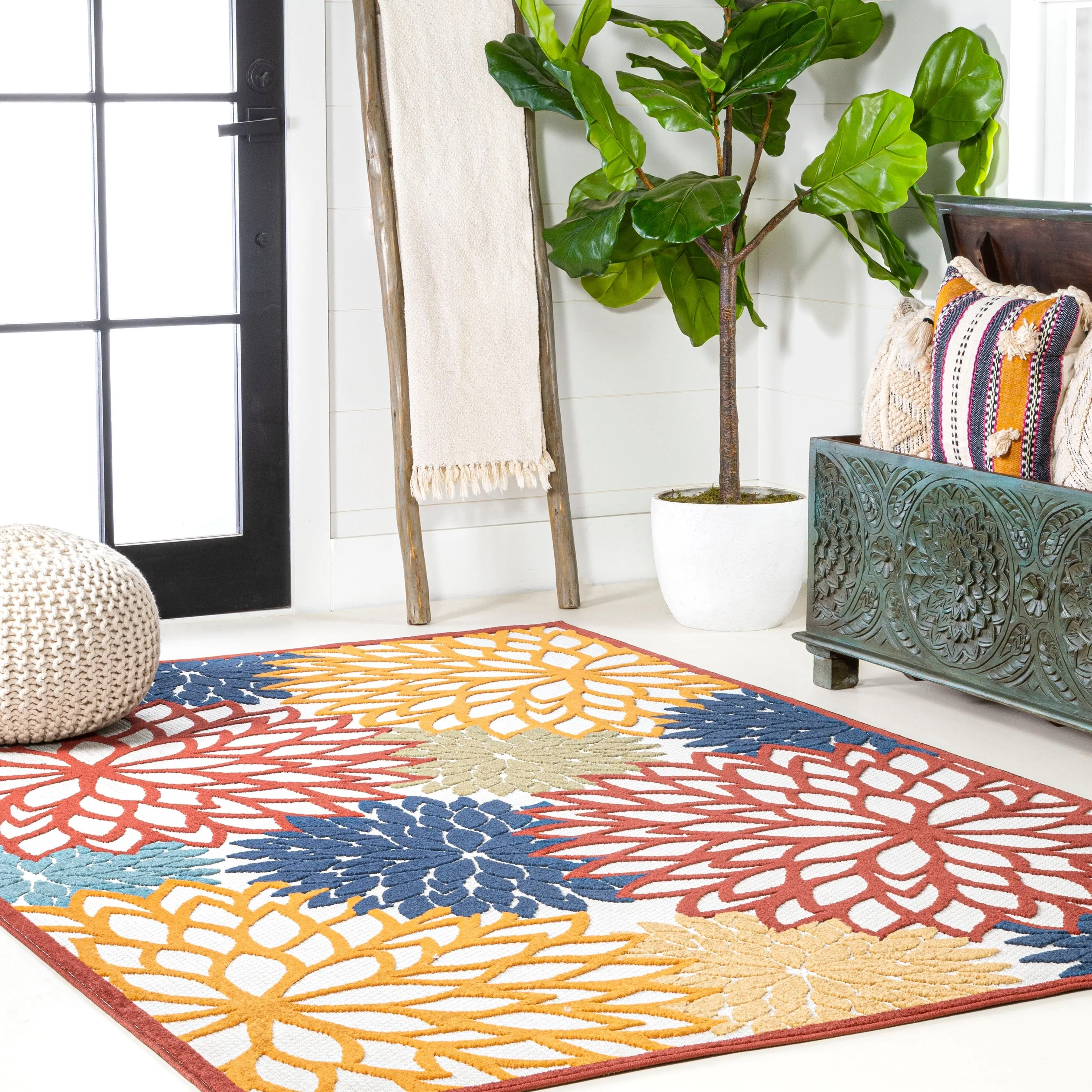 JONATHAN Y Atrani Floral Indoor/Outdoor Area Rug