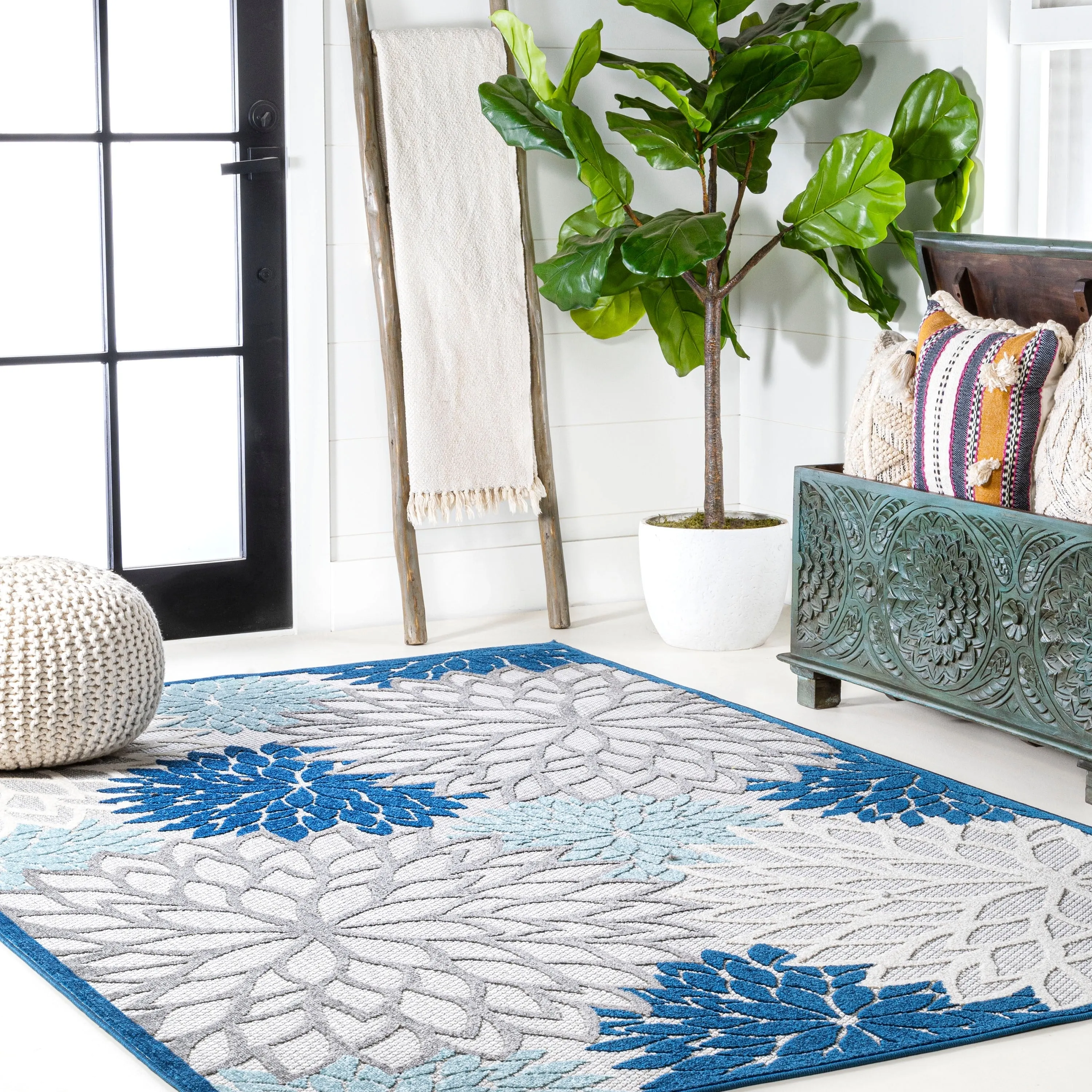 JONATHAN Y Atrani Floral Indoor/Outdoor Area Rug