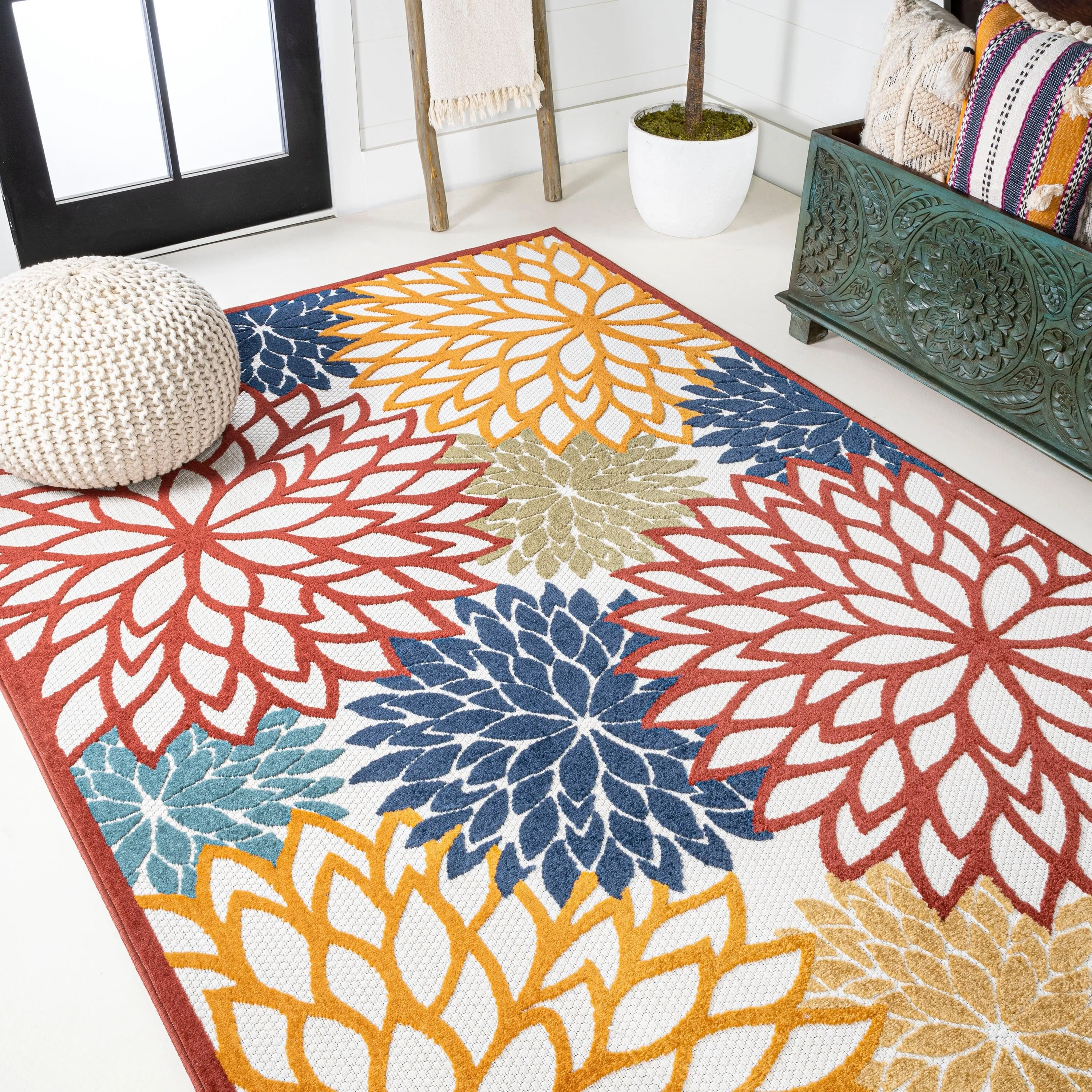 JONATHAN Y Atrani Floral Indoor/Outdoor Area Rug