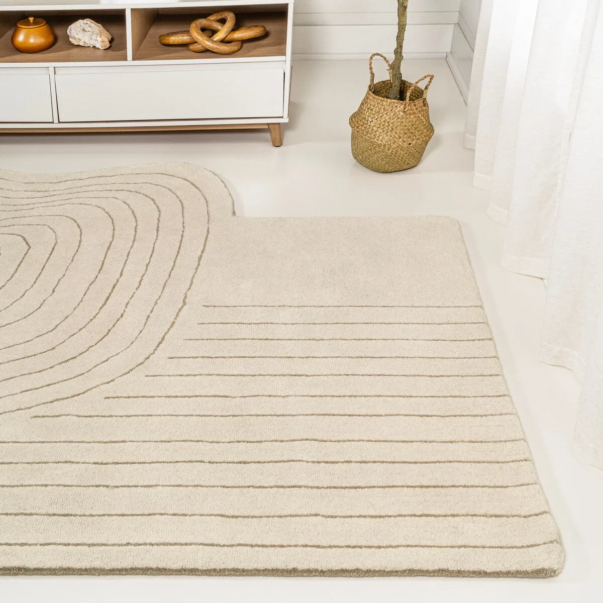 JONATHAN Y Bean Bohemian Abstract Striped Handwoven Wool Area Rug