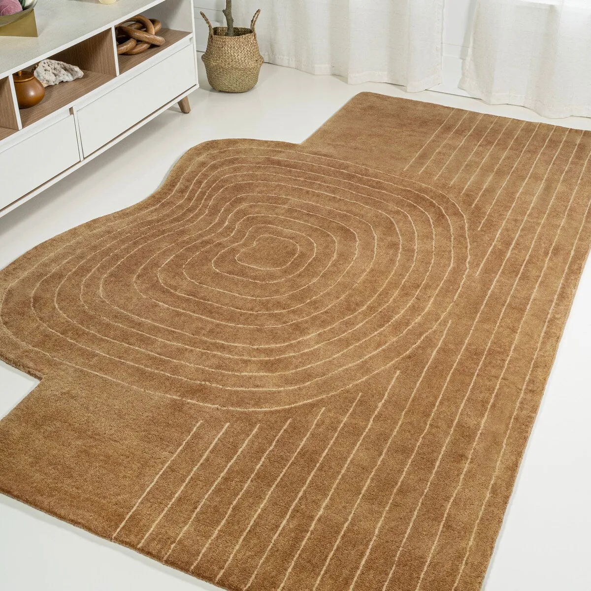 JONATHAN Y Bean Bohemian Abstract Striped Handwoven Wool Area Rug
