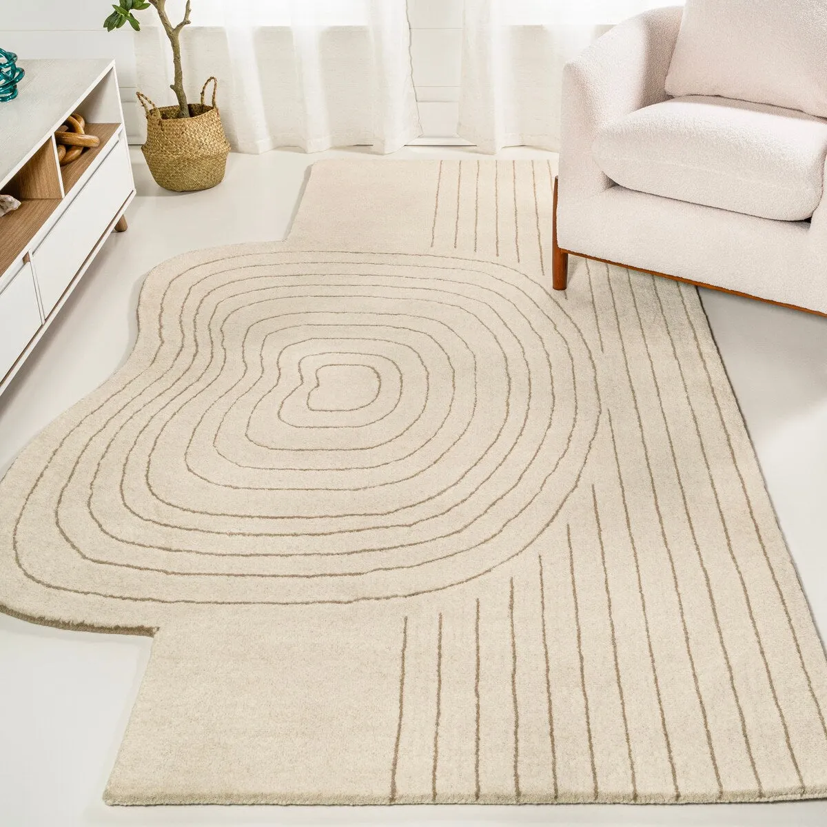 JONATHAN Y Bean Bohemian Abstract Striped Handwoven Wool Area Rug