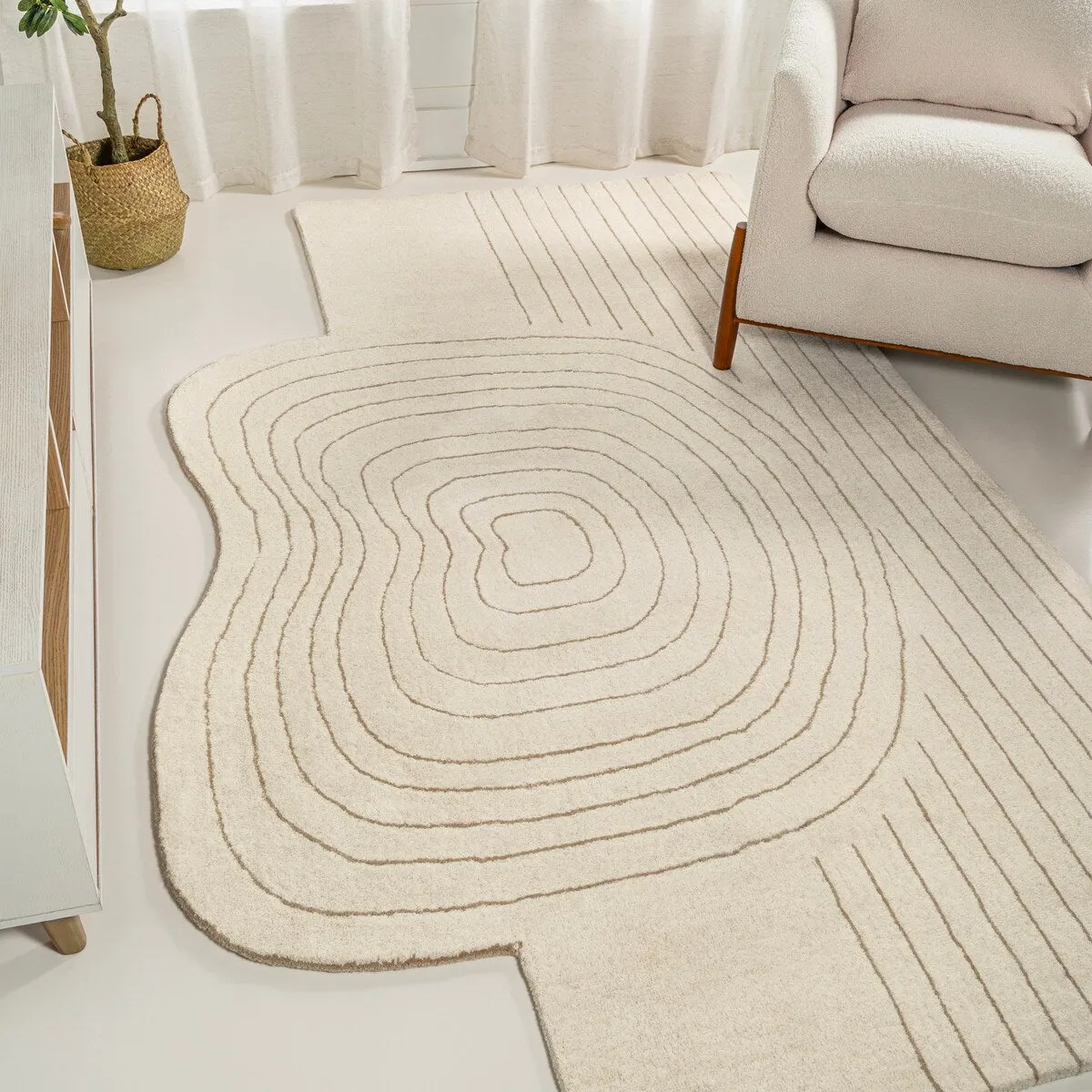JONATHAN Y Bean Bohemian Abstract Striped Handwoven Wool Area Rug