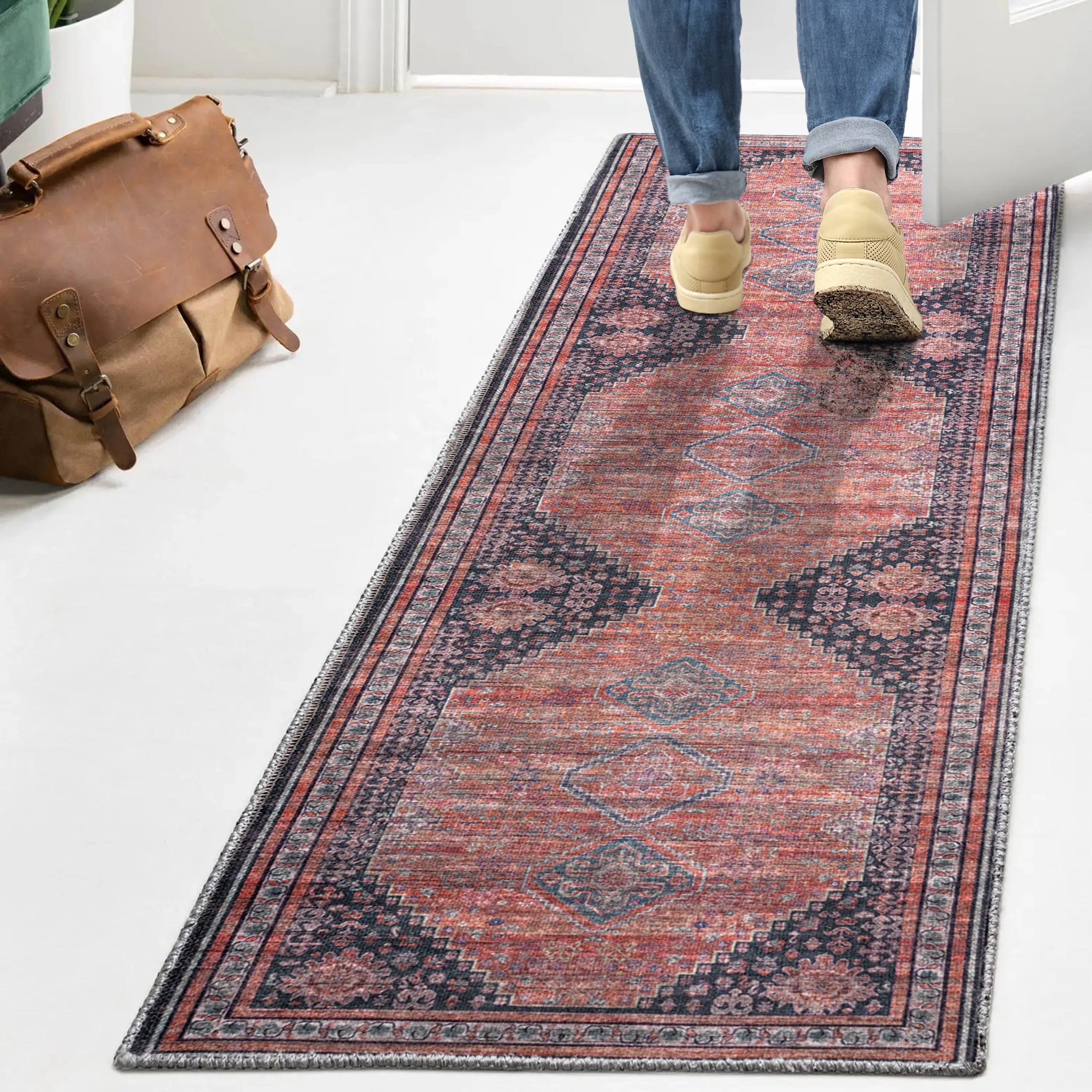 JONATHAN Y Didim Geometric Medallions Machine Washable Area Rug