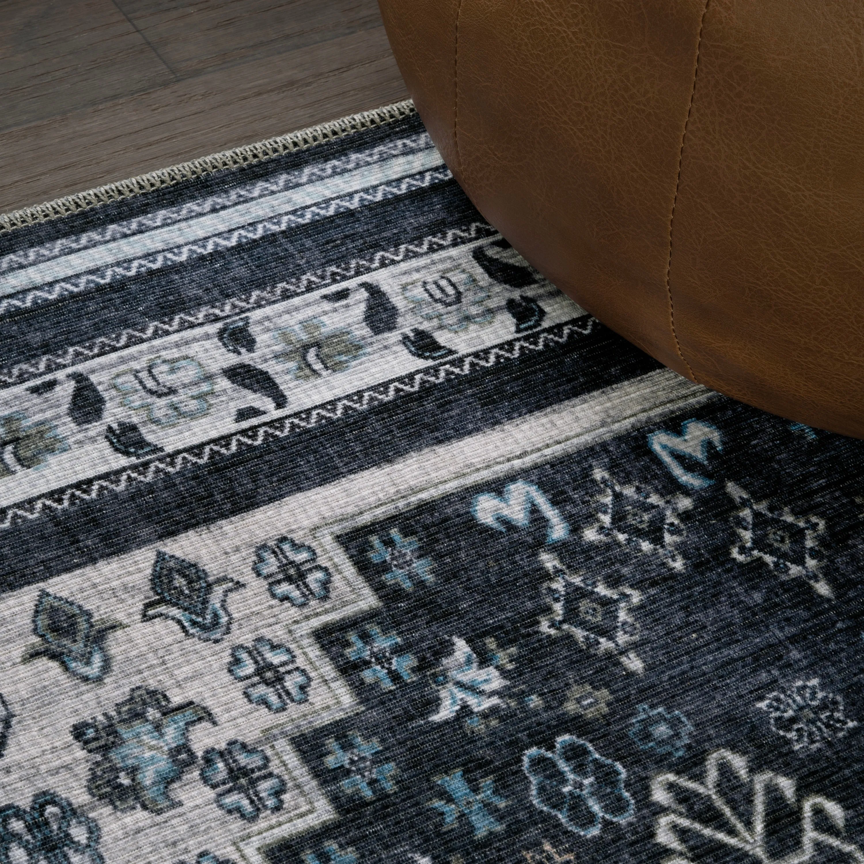 JONATHAN Y Didim Geometric Medallions Machine Washable Area Rug