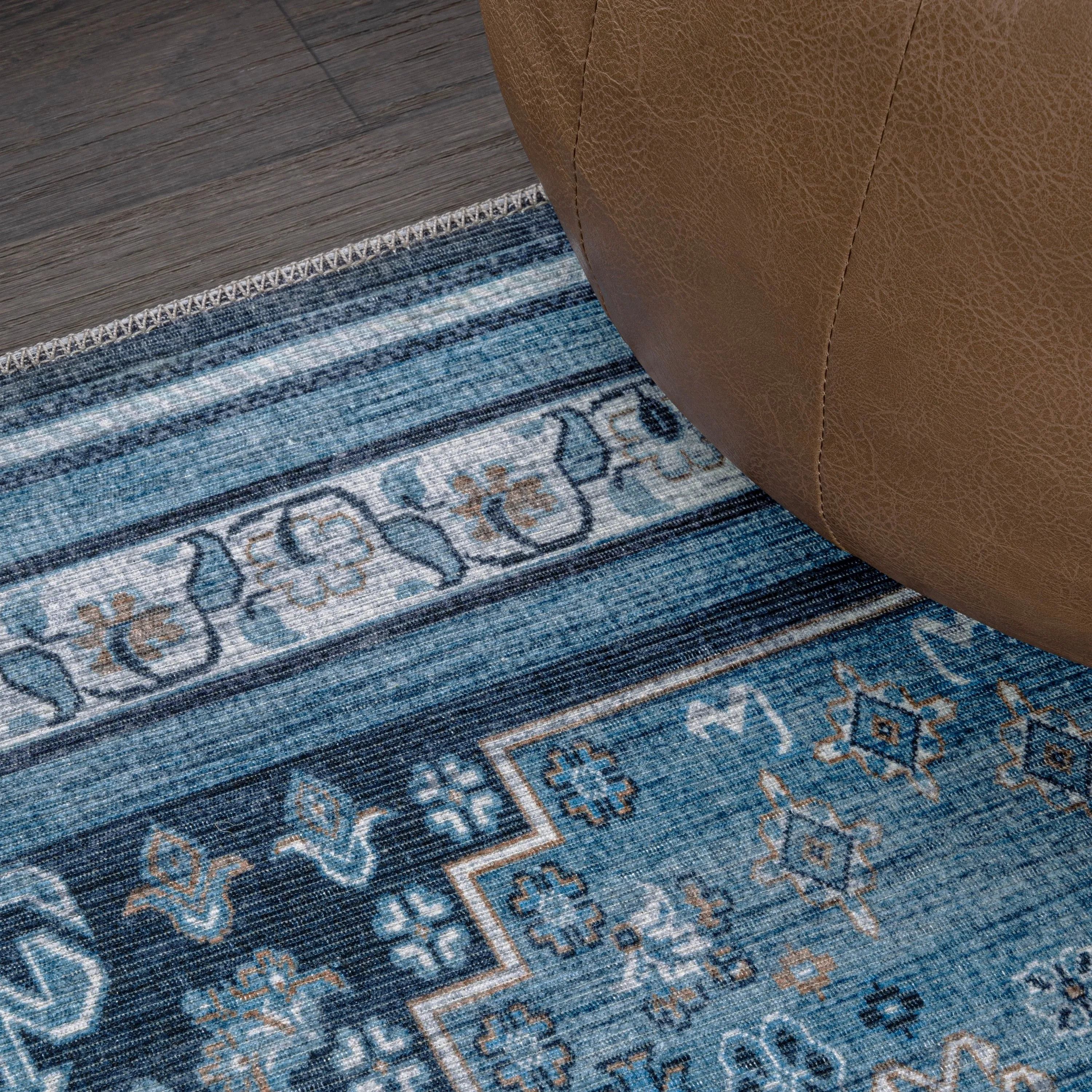 JONATHAN Y Didim Geometric Medallions Machine Washable Area Rug