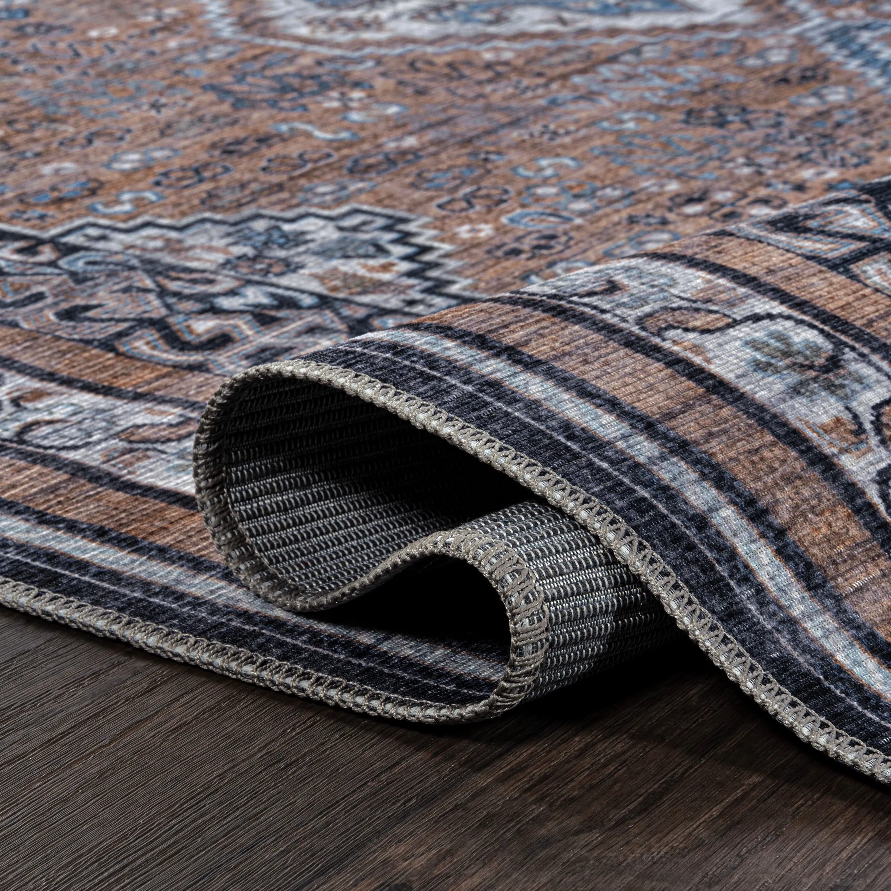 JONATHAN Y Didim Geometric Medallions Machine Washable Area Rug