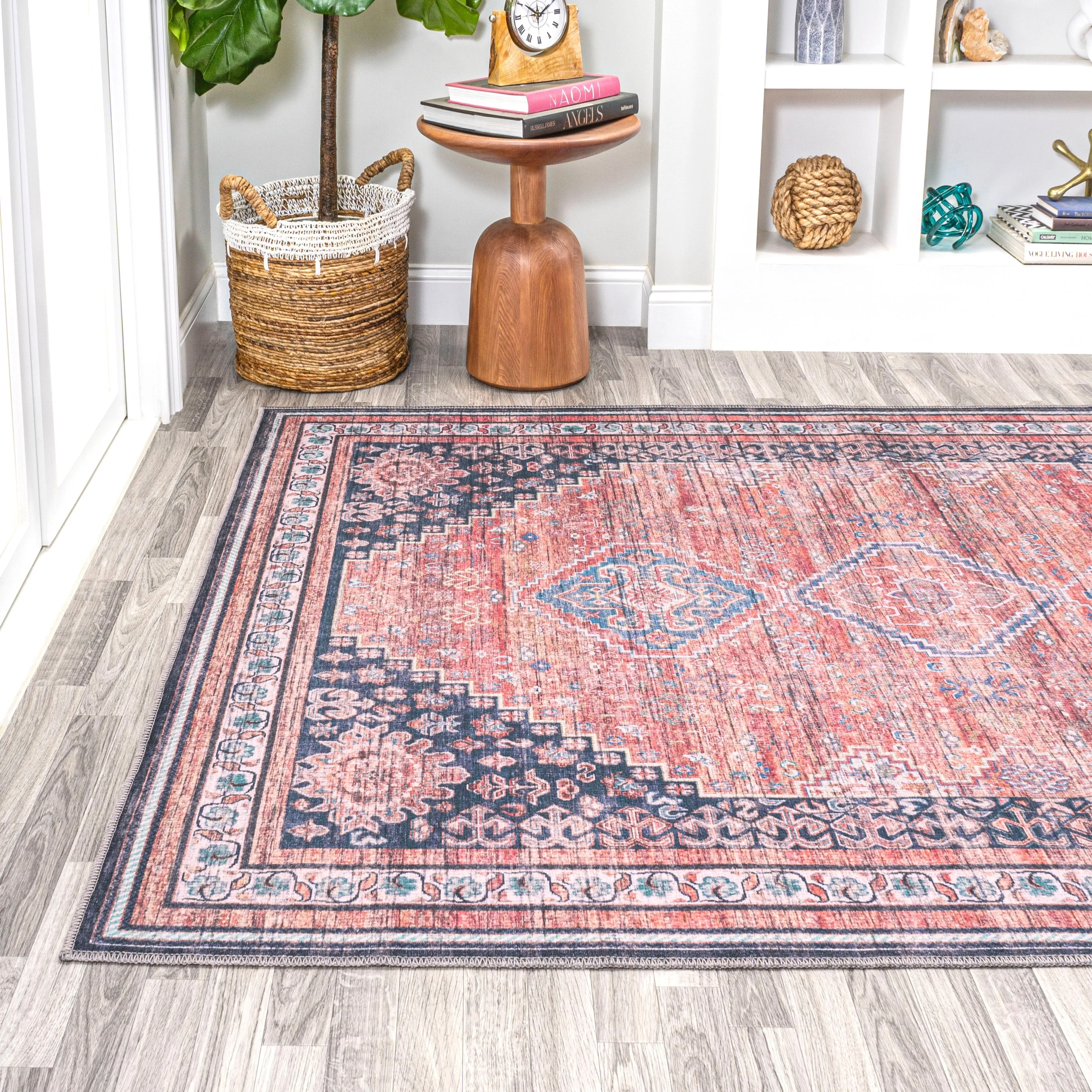 JONATHAN Y Didim Geometric Medallions Machine Washable Area Rug