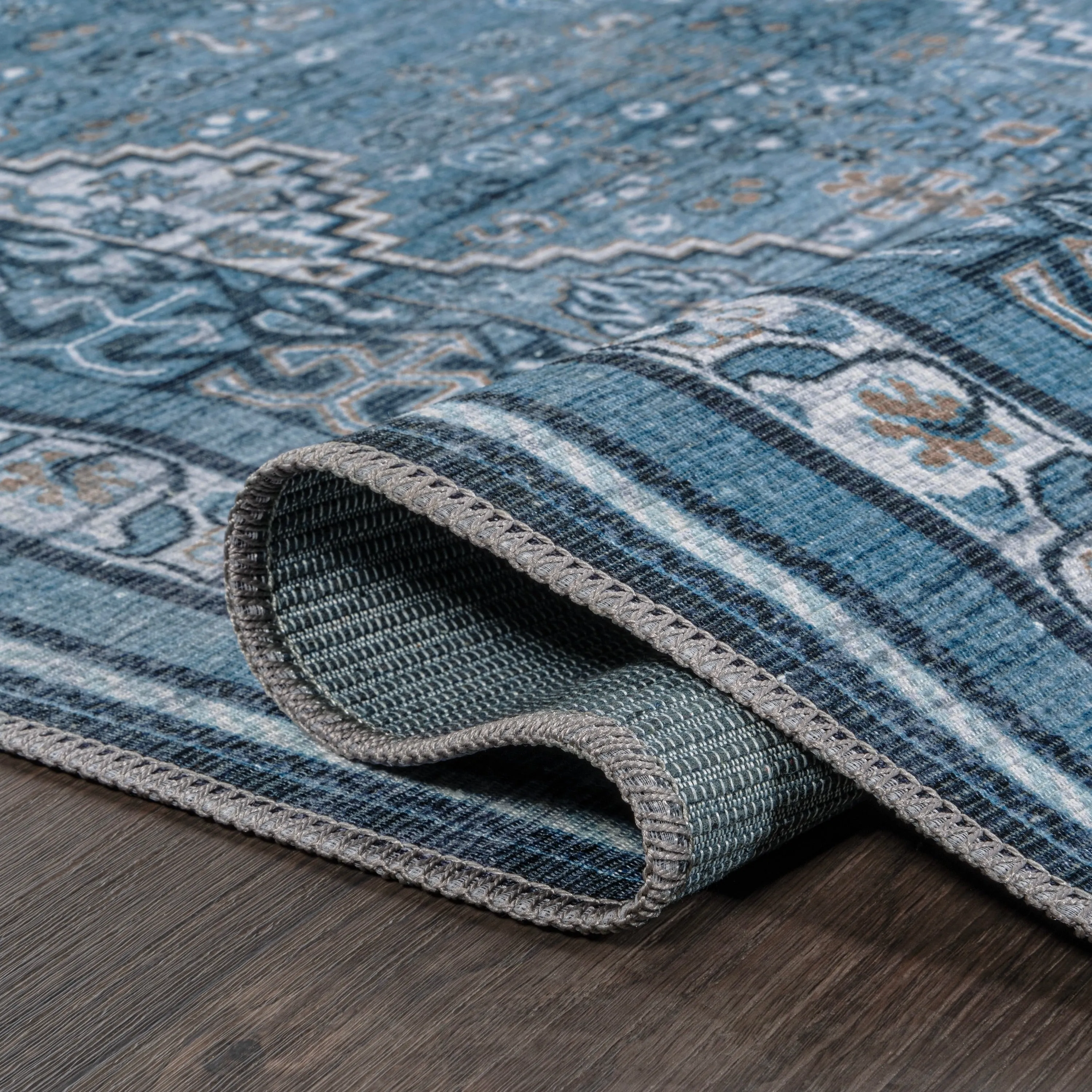 JONATHAN Y Didim Geometric Medallions Machine Washable Area Rug