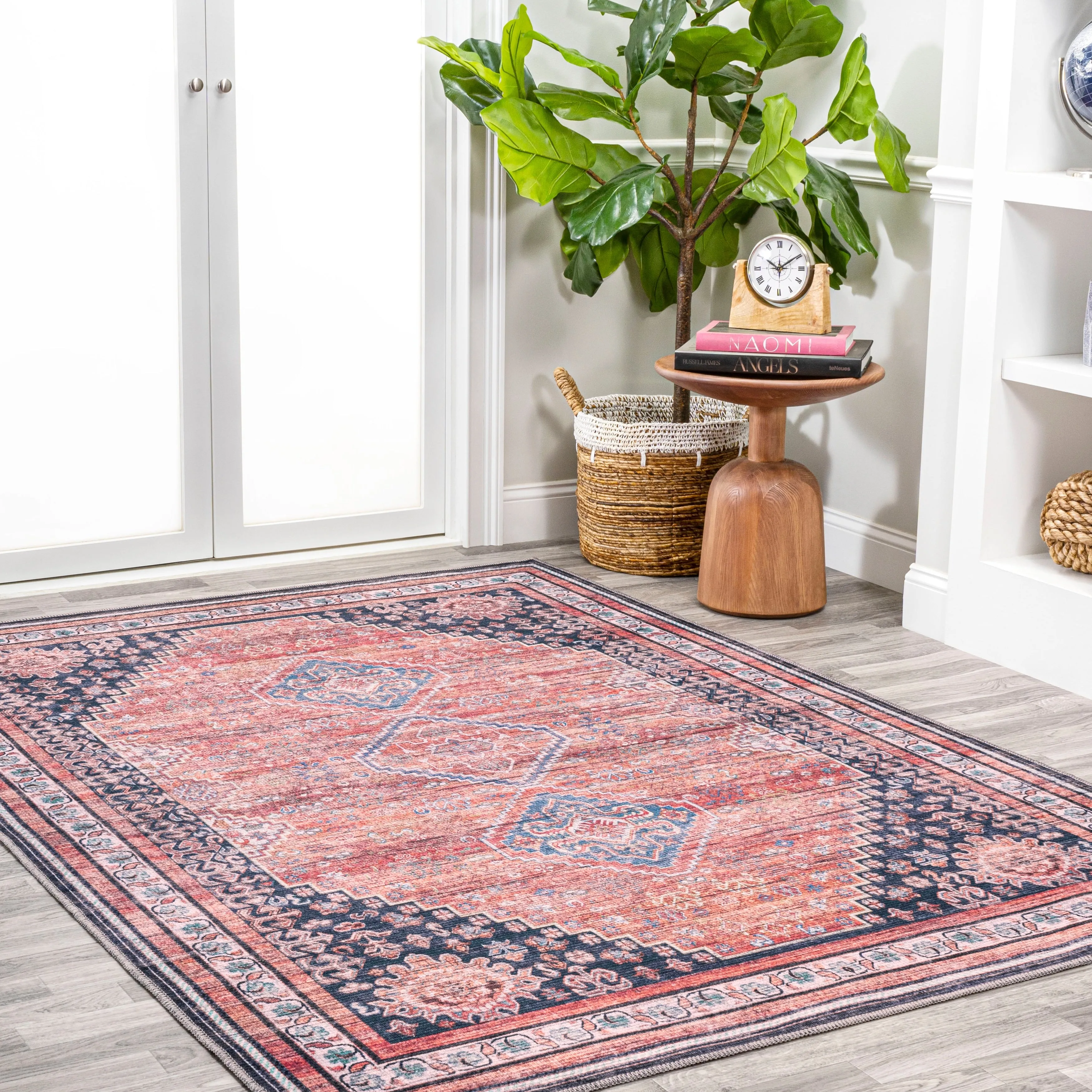 JONATHAN Y Didim Geometric Medallions Machine Washable Area Rug