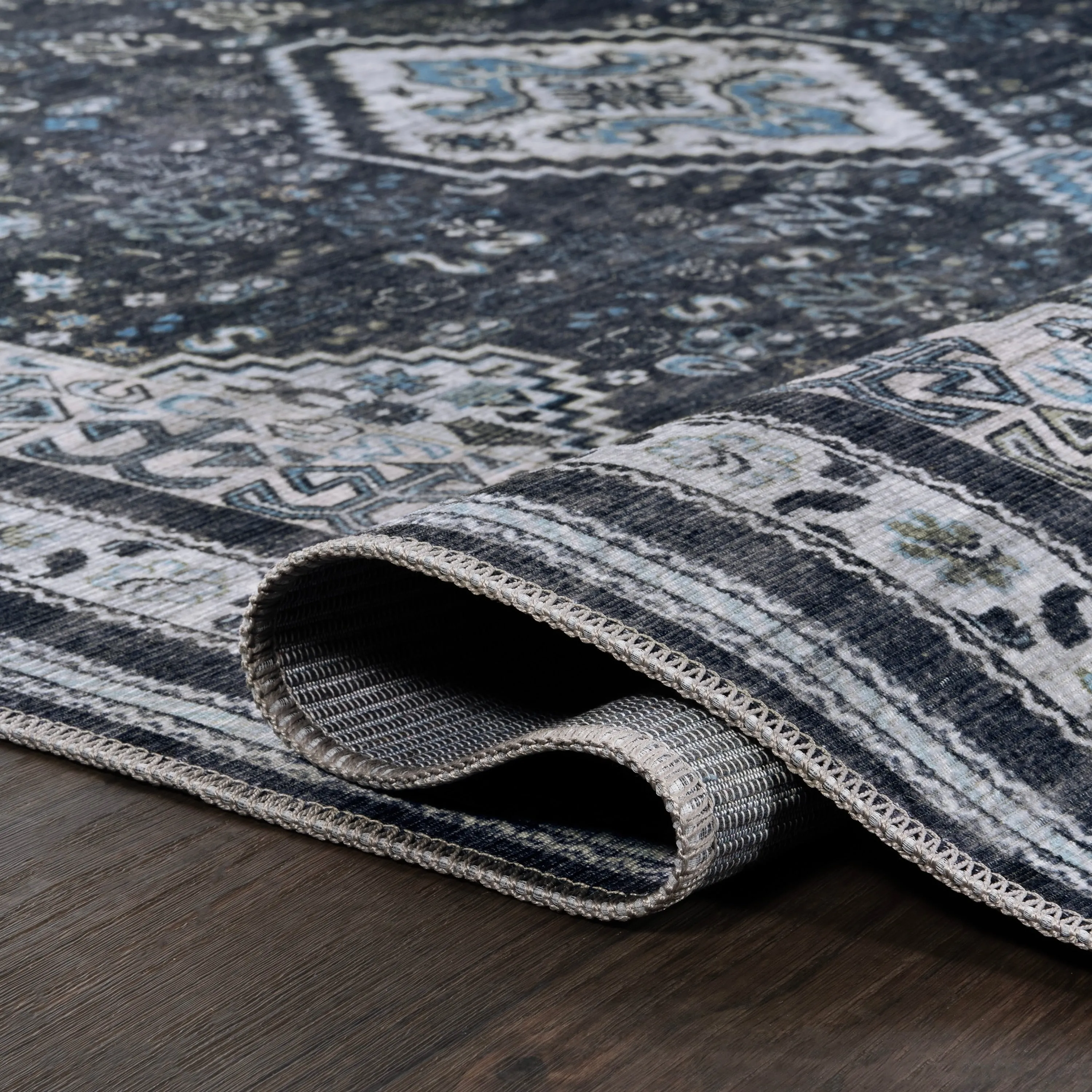 JONATHAN Y Didim Geometric Medallions Machine Washable Area Rug