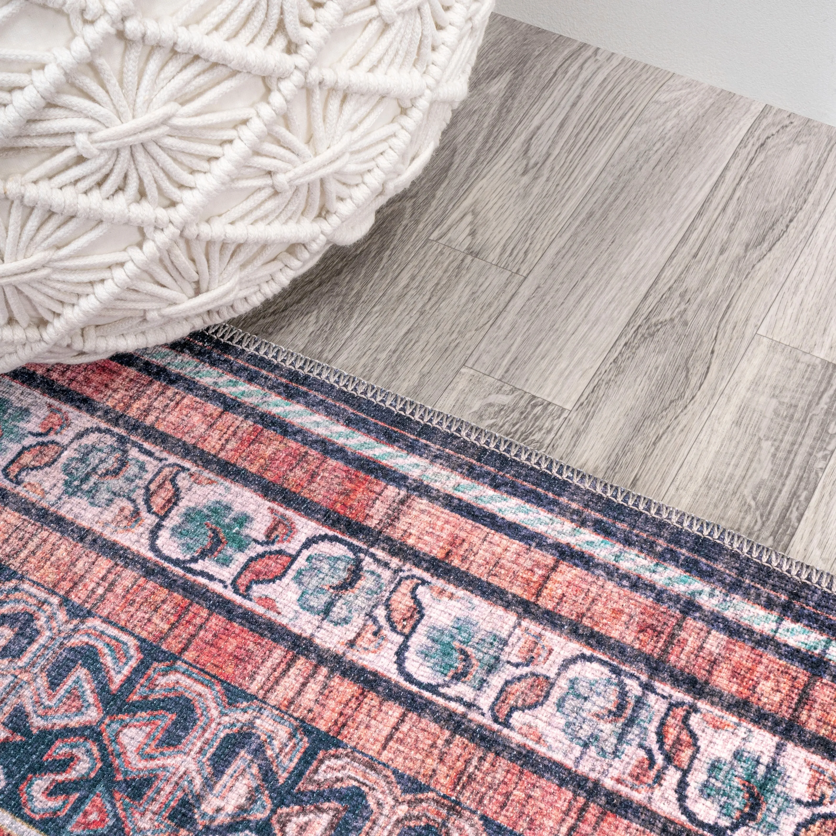 JONATHAN Y Didim Geometric Medallions Machine Washable Area Rug