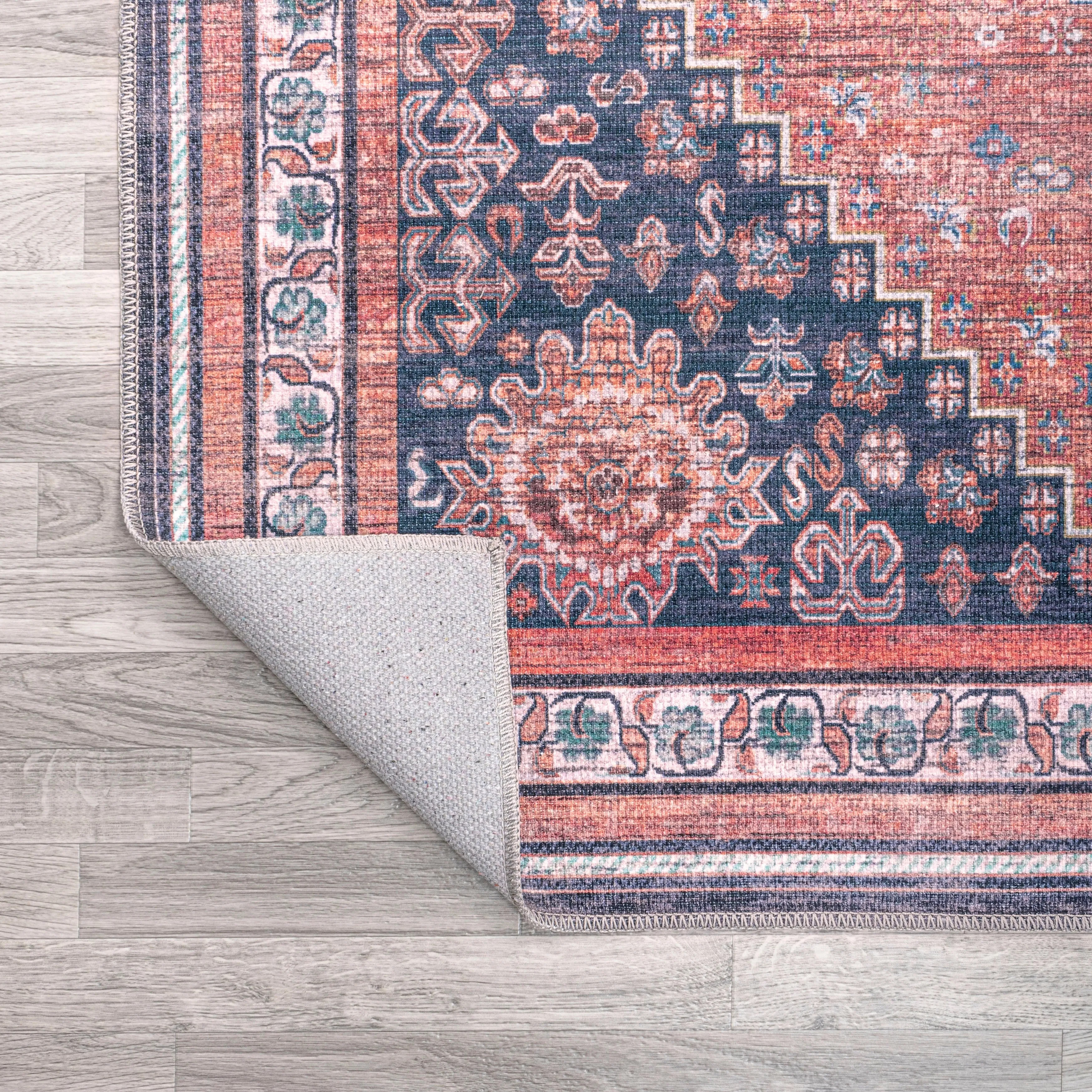 JONATHAN Y Didim Geometric Medallions Machine Washable Area Rug