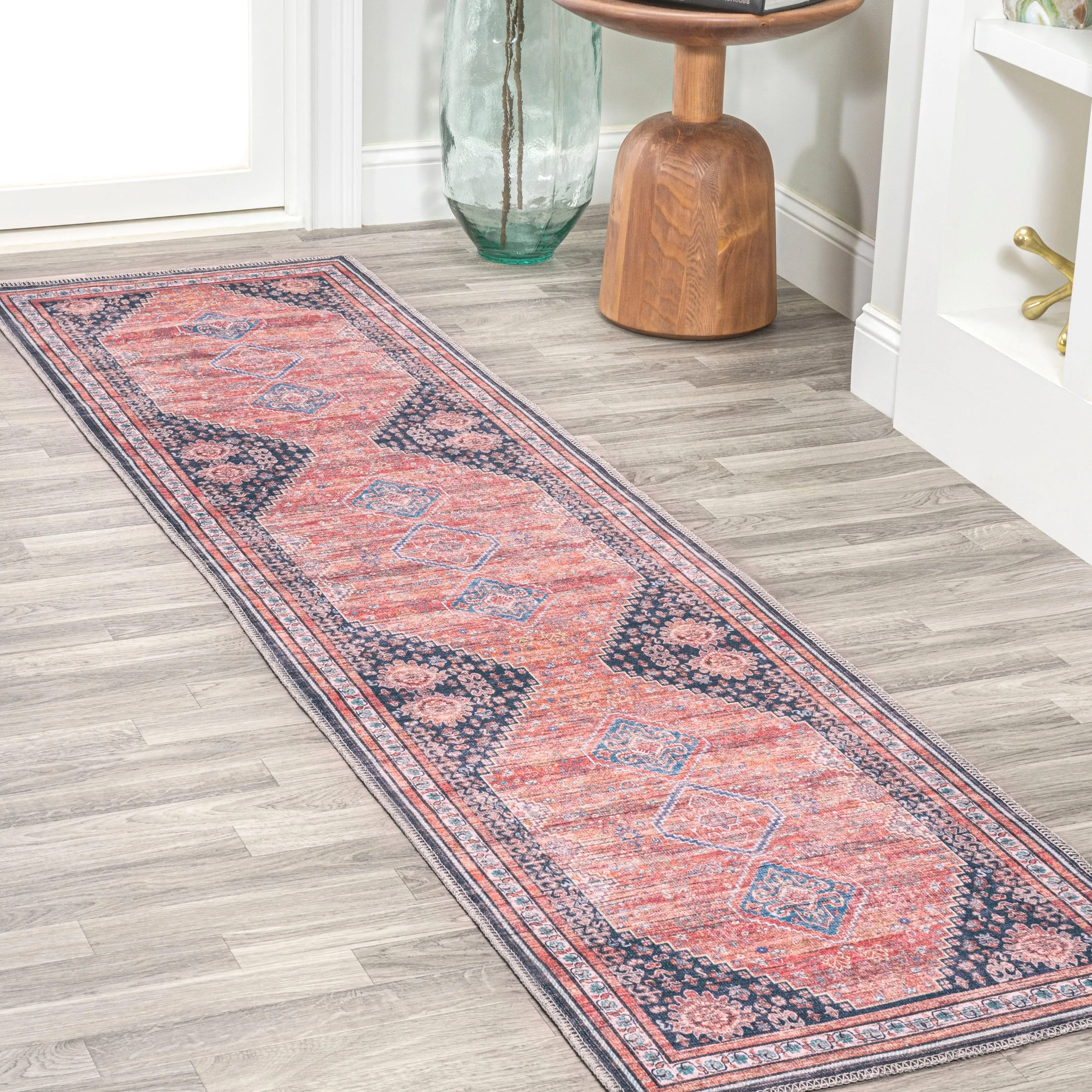 JONATHAN Y Didim Geometric Medallions Machine Washable Area Rug