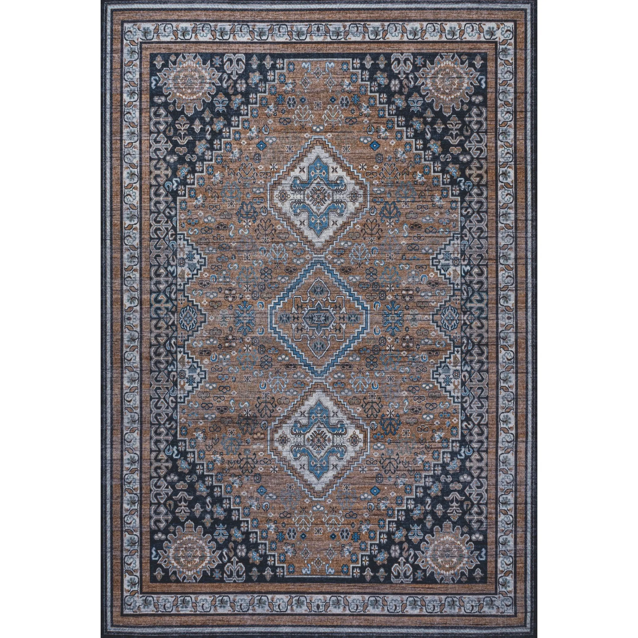 JONATHAN Y Didim Geometric Medallions Machine Washable Area Rug