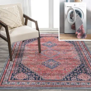 JONATHAN Y Didim Geometric Medallions Machine Washable Area Rug