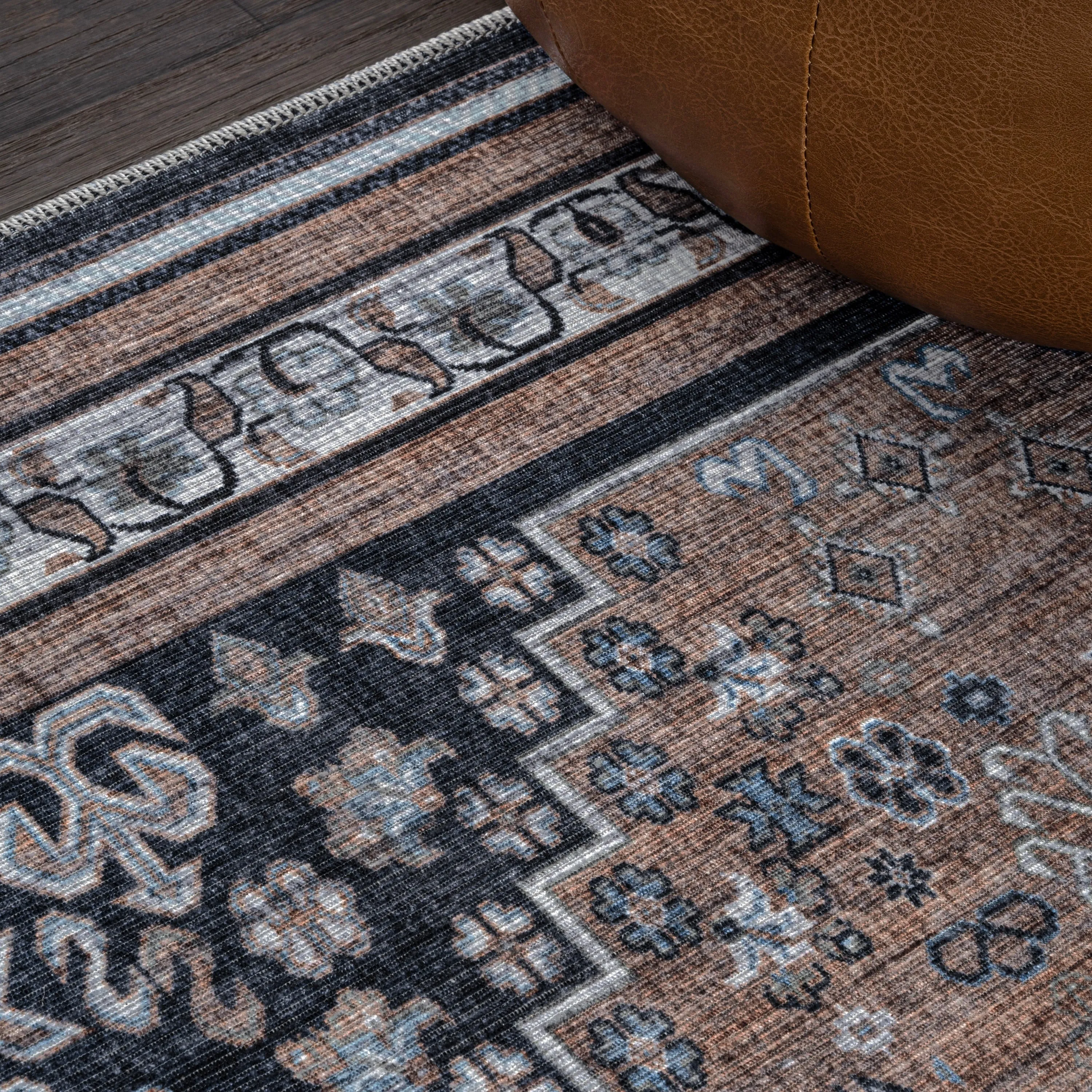 JONATHAN Y Didim Geometric Medallions Machine Washable Area Rug