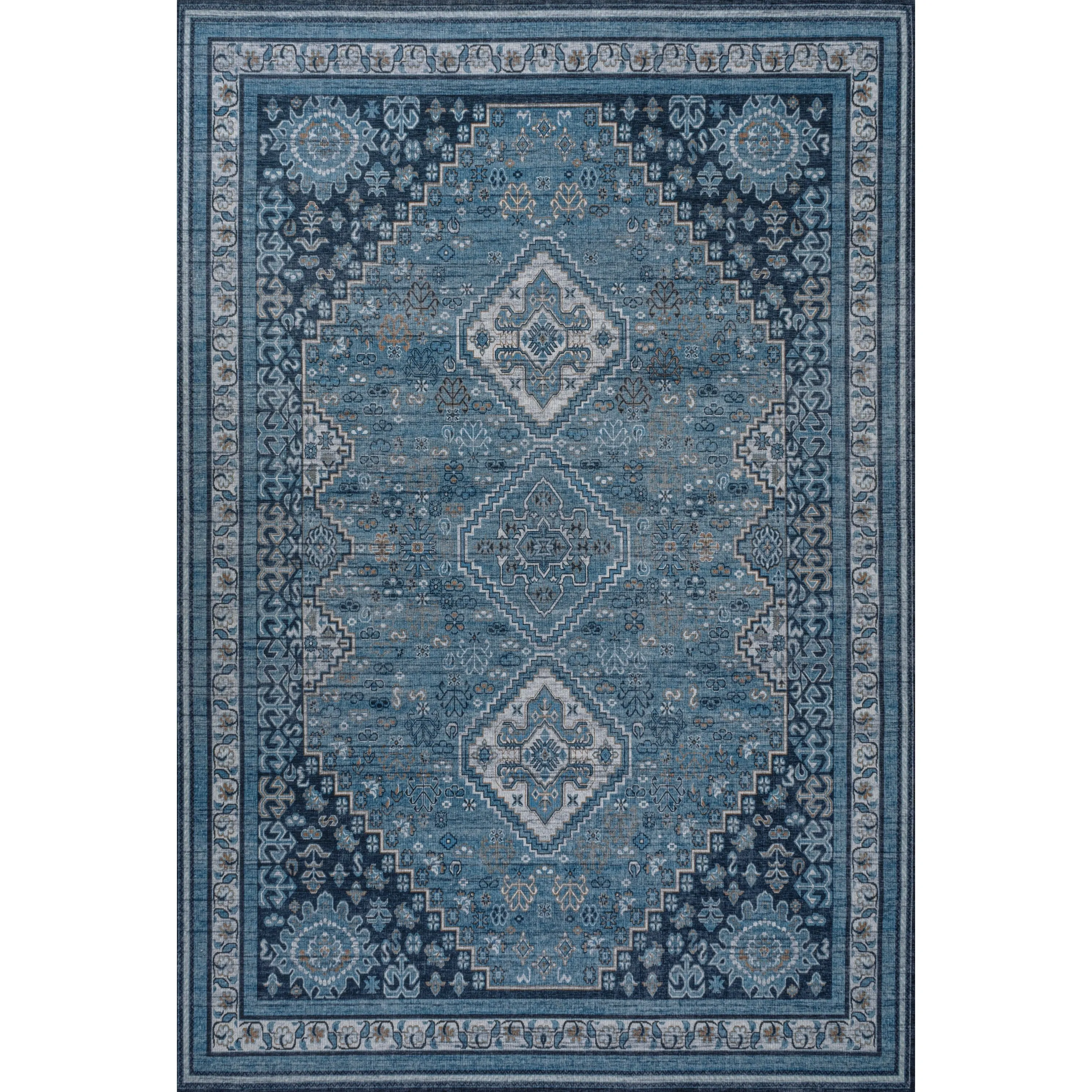 JONATHAN Y Didim Geometric Medallions Machine Washable Area Rug