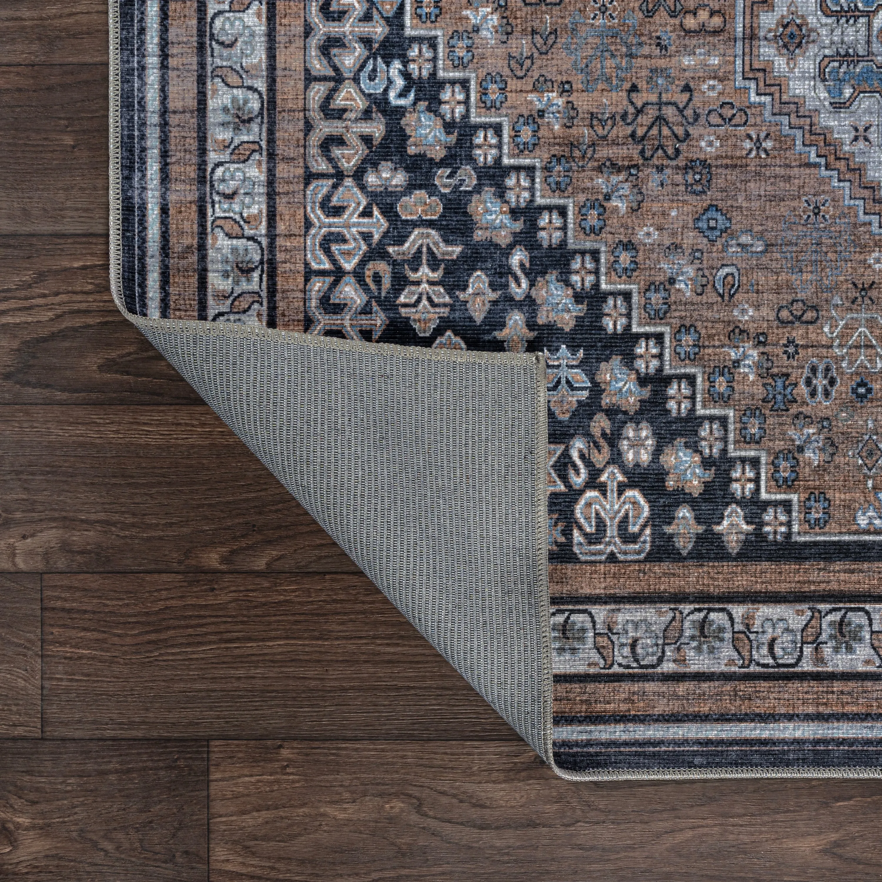 JONATHAN Y Didim Geometric Medallions Machine Washable Area Rug