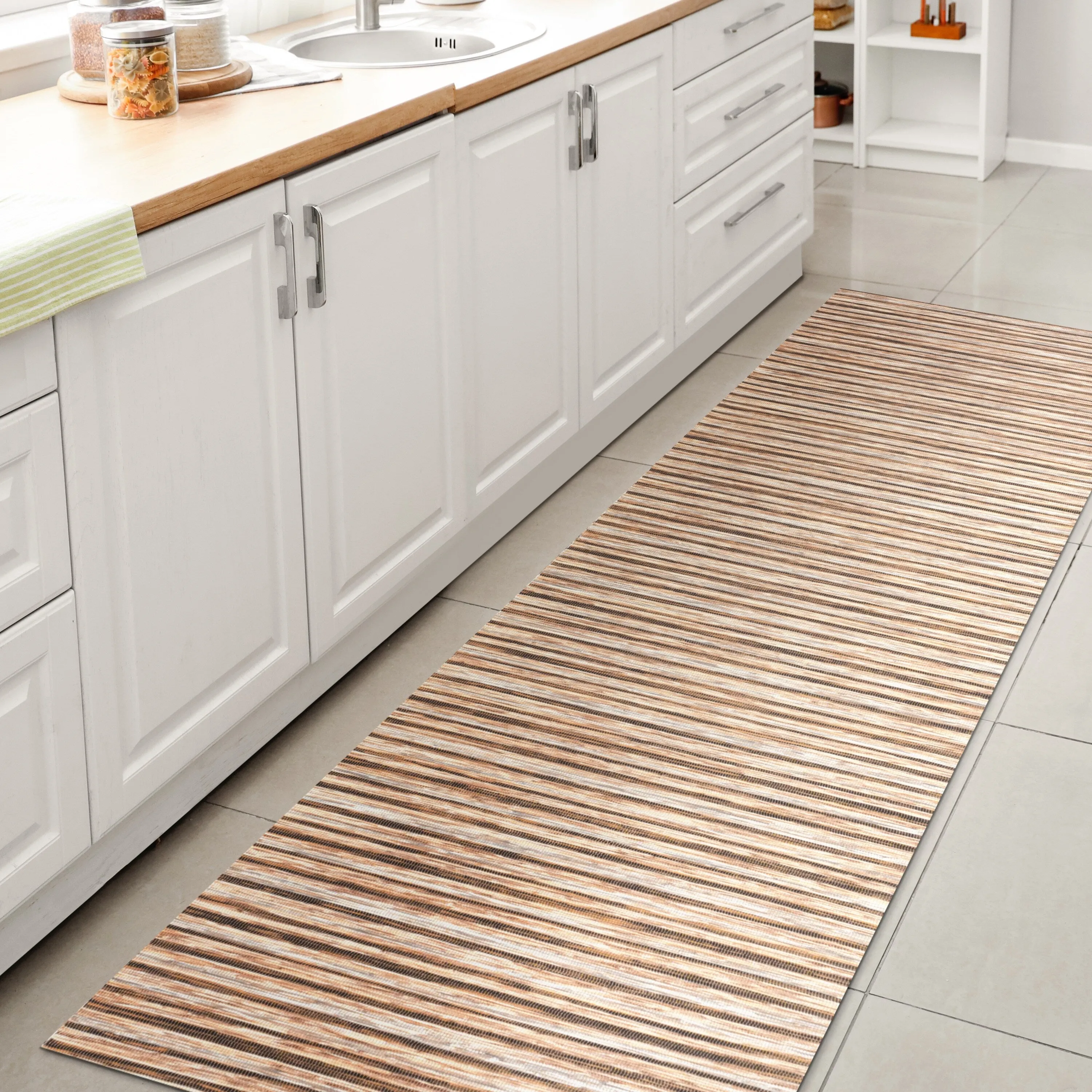 JONATHAN Y Finn Modern Farmhouse Pinstripe Area Rug