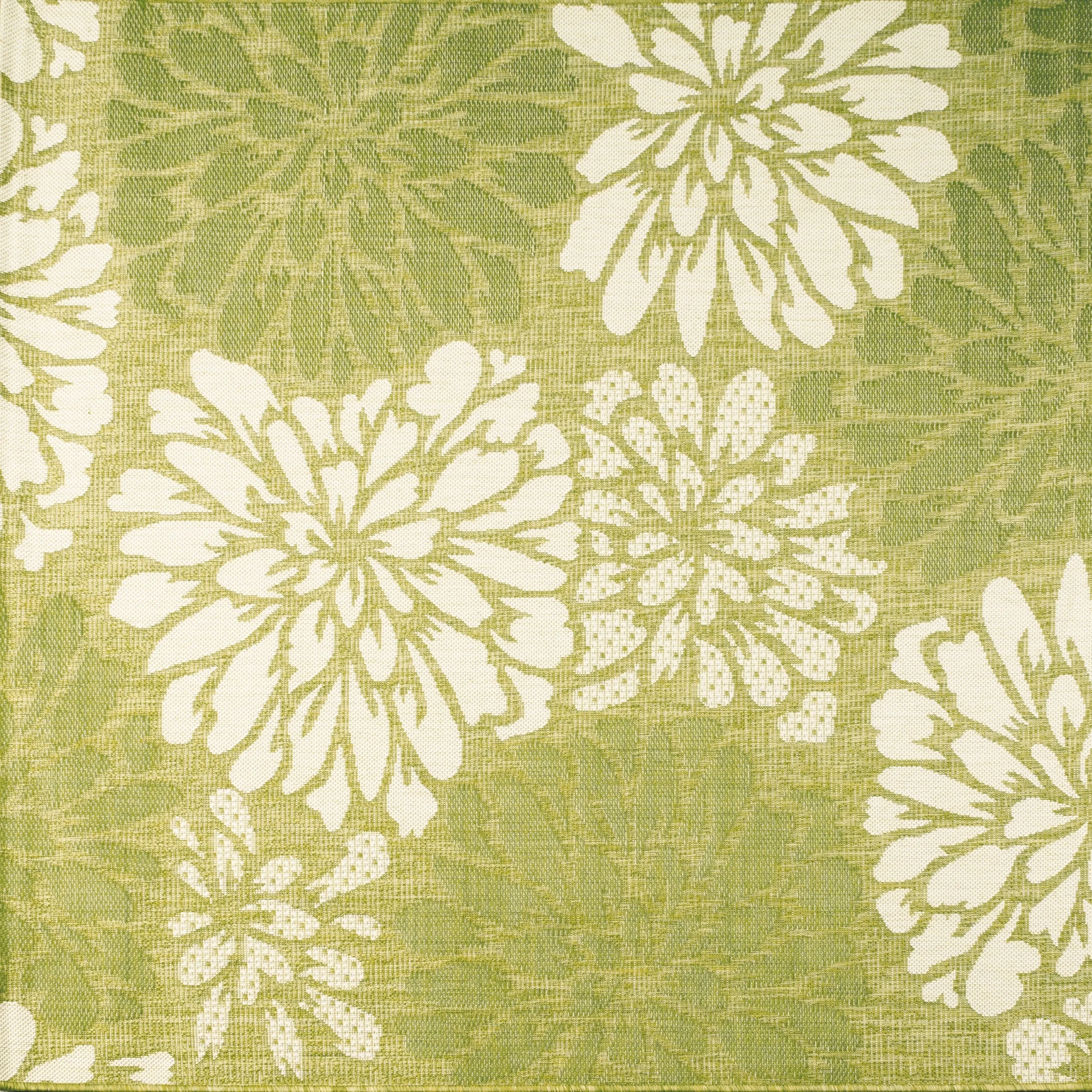 JONATHAN Y Floral Textured Weave Indoor/Outdoor Area Rug