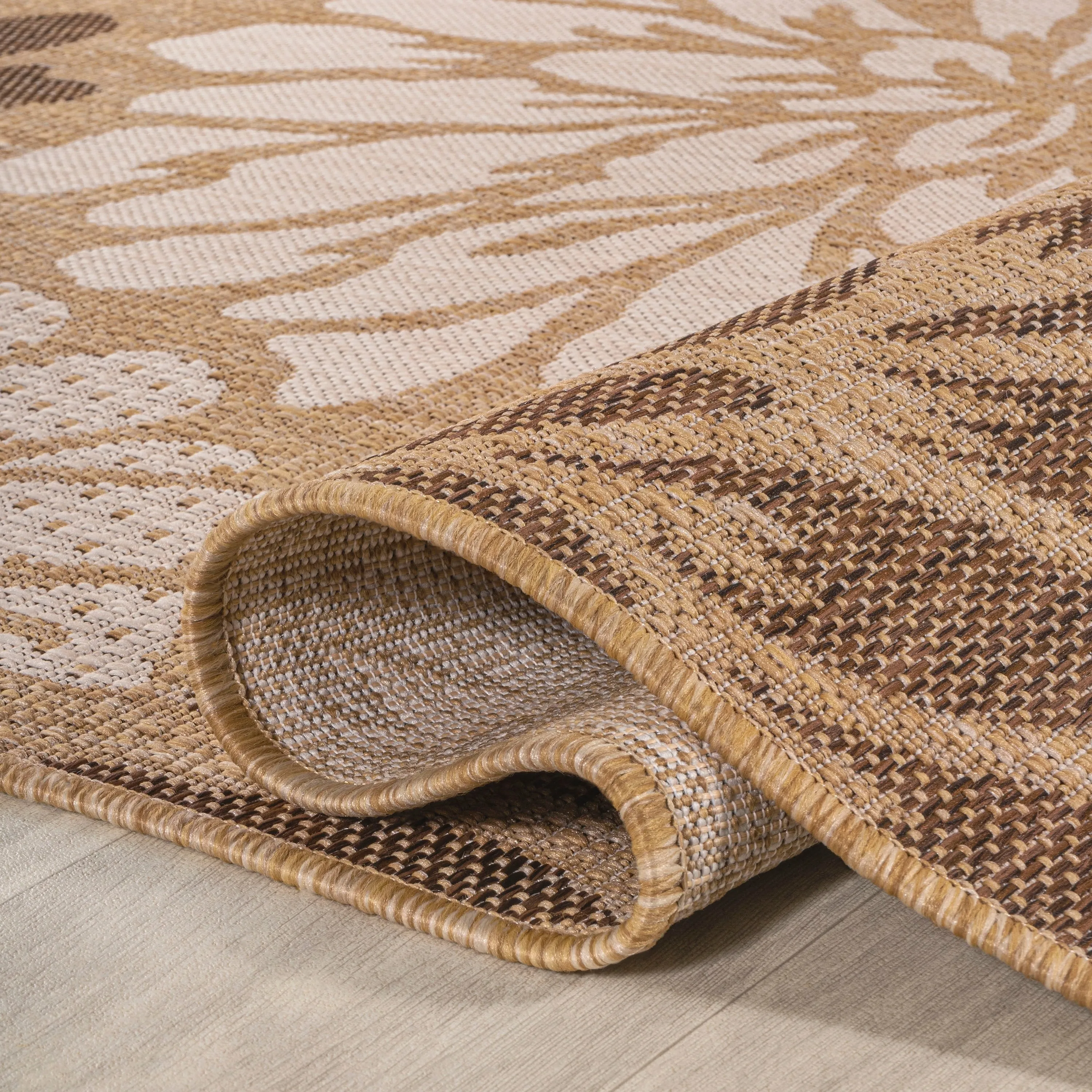 JONATHAN Y Floral Textured Weave Indoor/Outdoor Area Rug