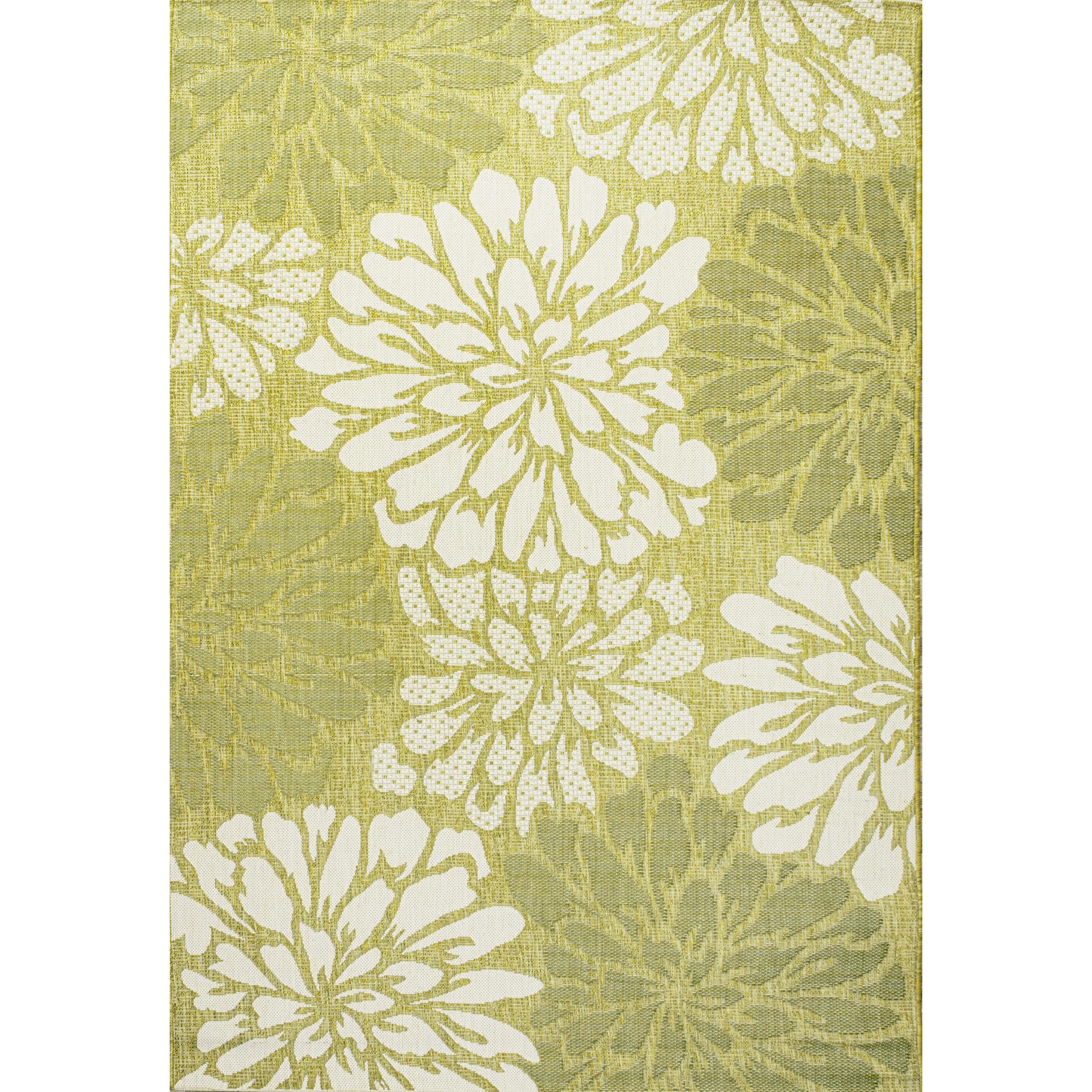 JONATHAN Y Floral Textured Weave Indoor/Outdoor Area Rug