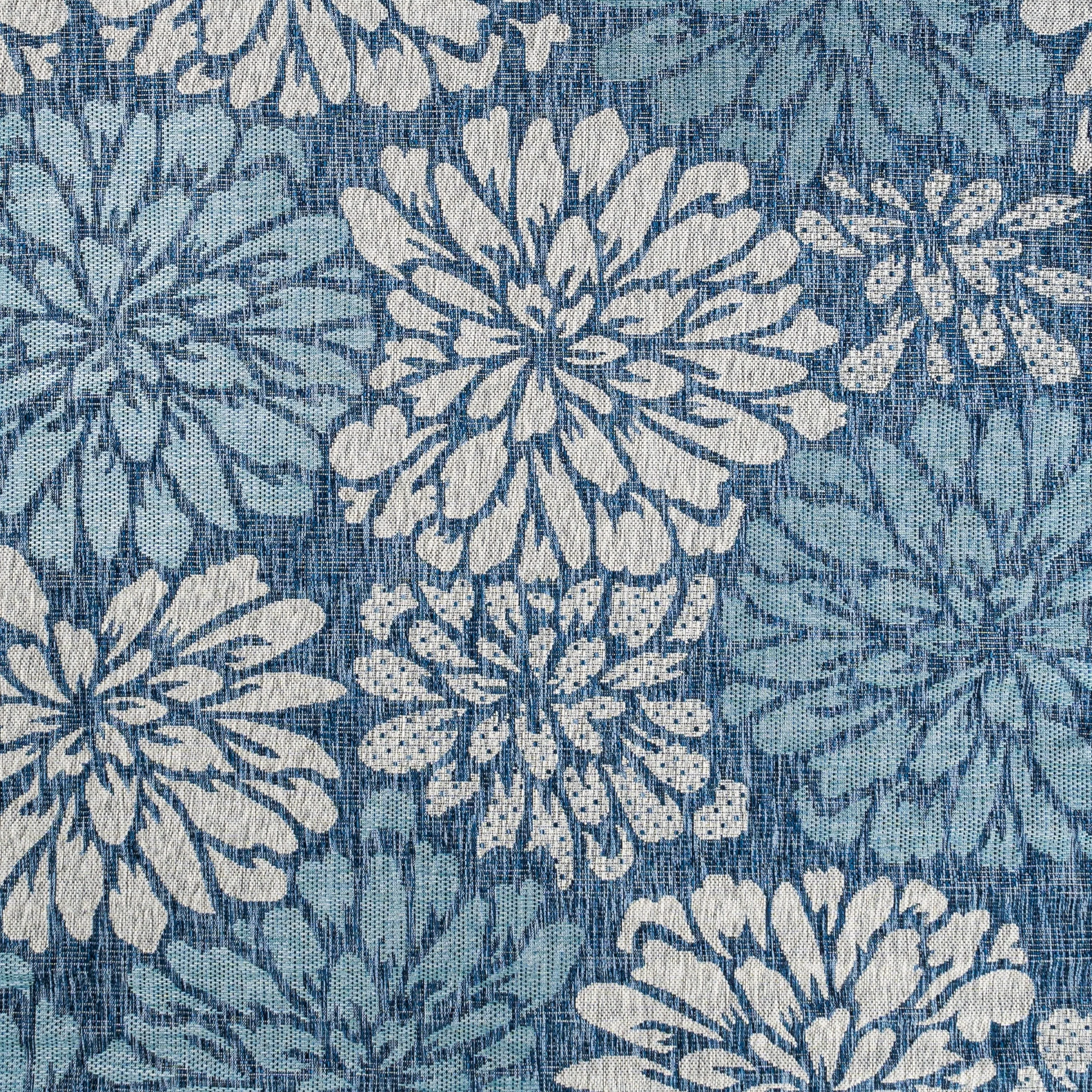 JONATHAN Y Floral Textured Weave Indoor/Outdoor Area Rug