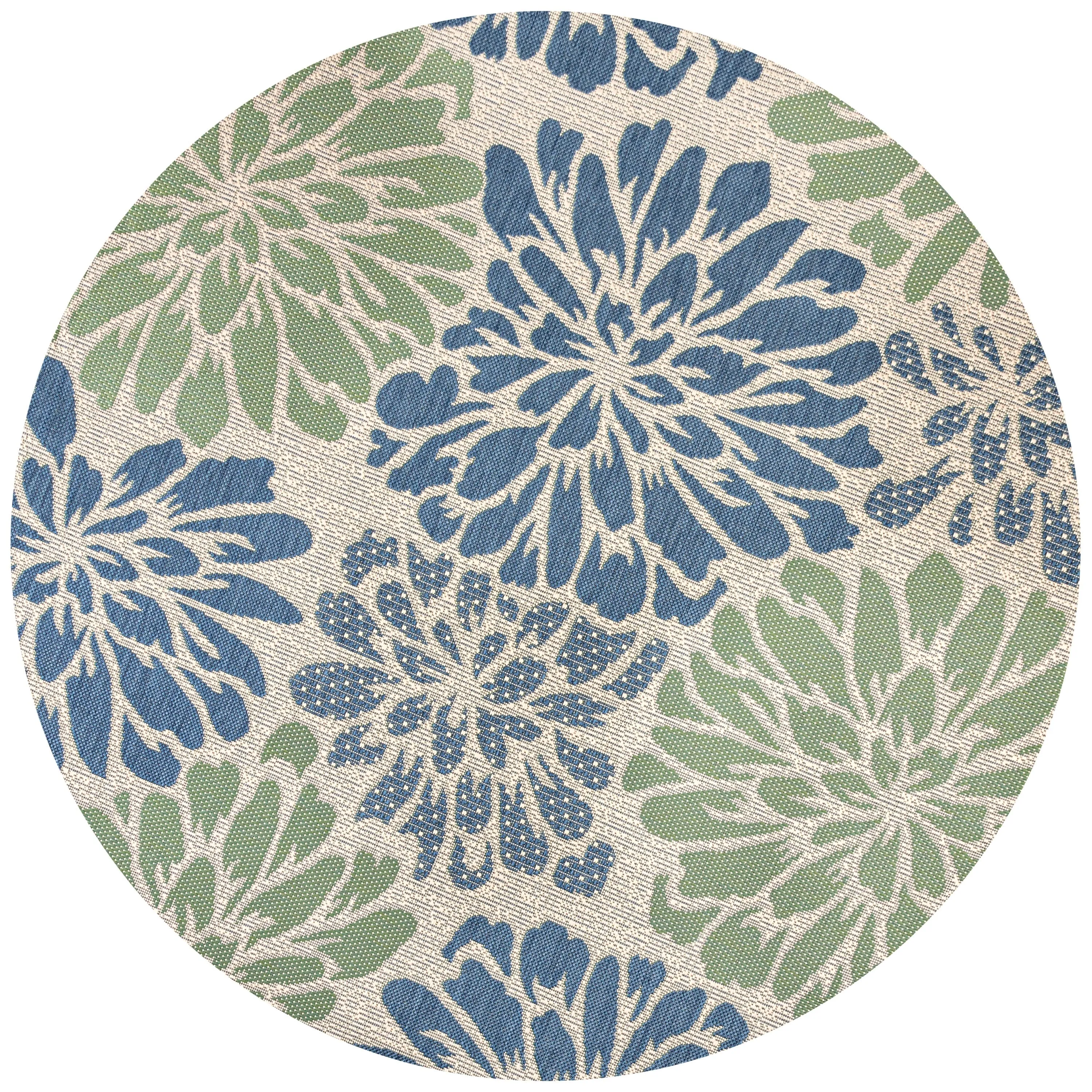 JONATHAN Y Floral Textured Weave Indoor/Outdoor Area Rug