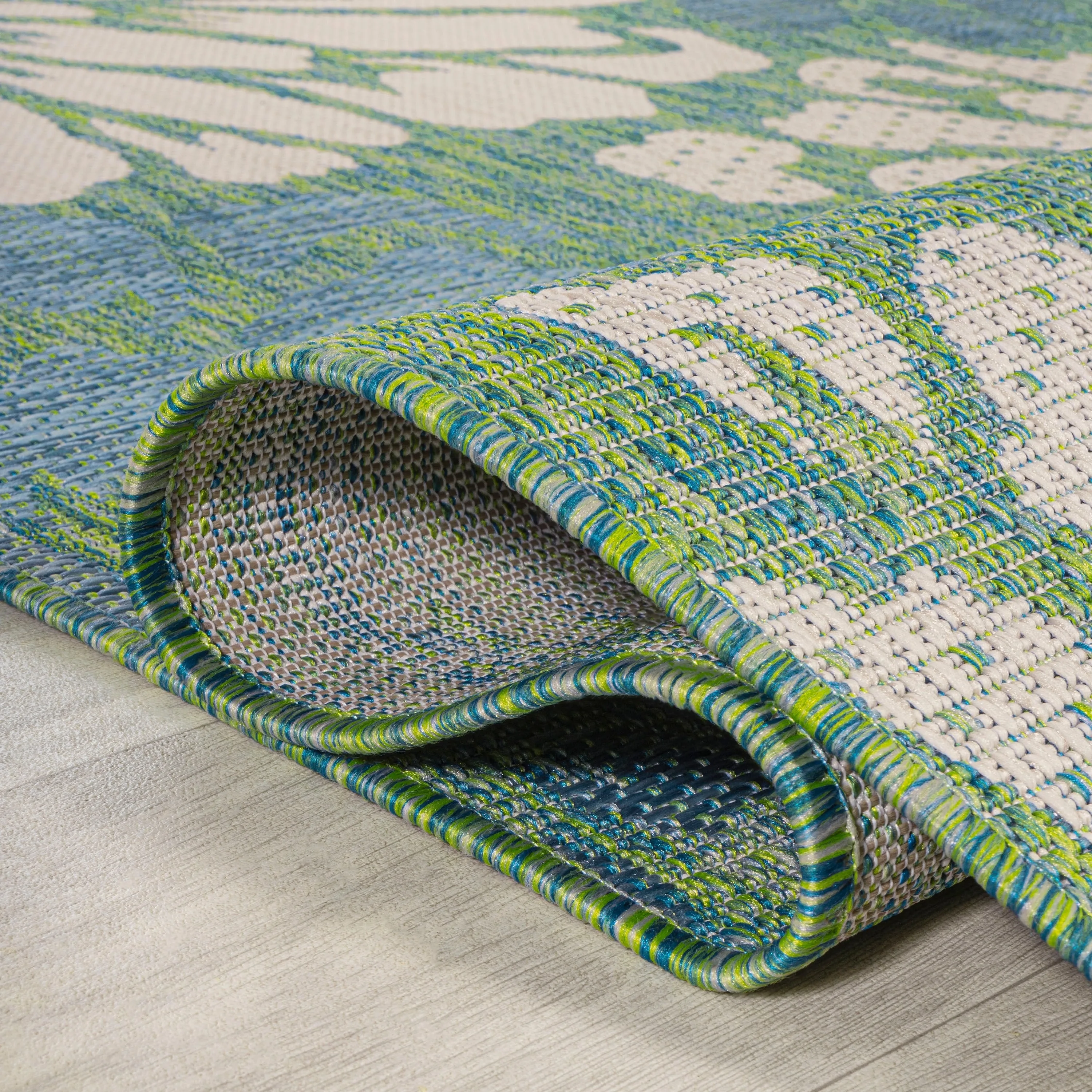 JONATHAN Y Floral Textured Weave Indoor/Outdoor Area Rug
