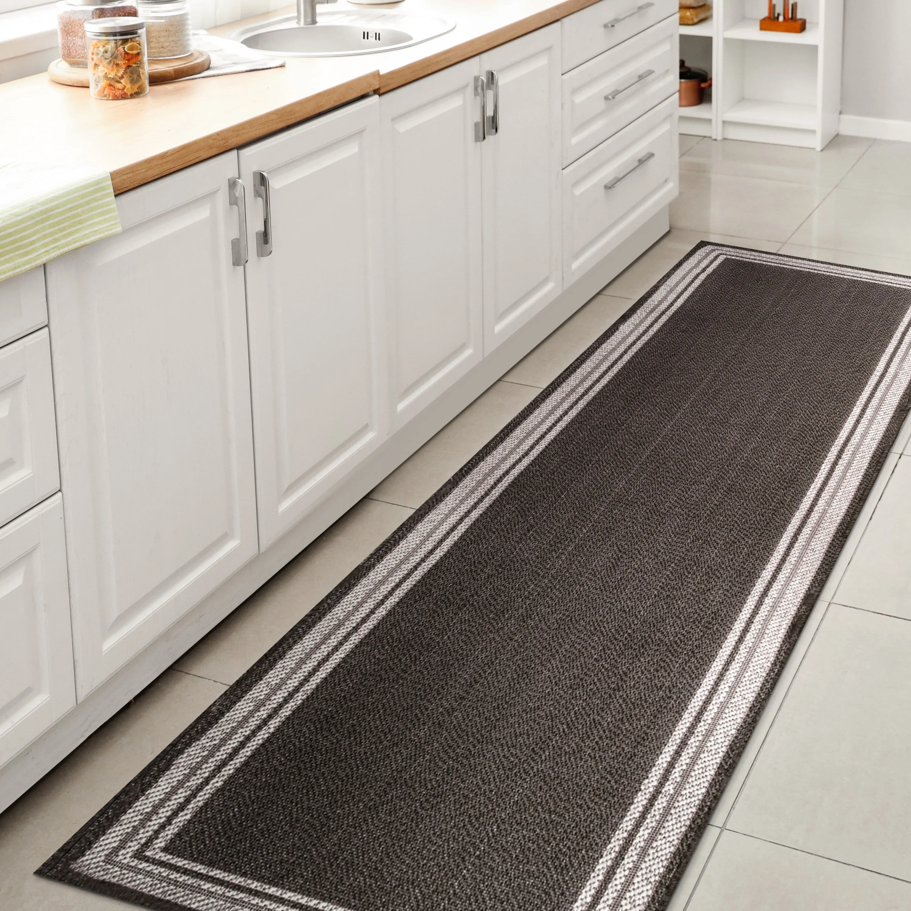 JONATHAN Y Haynes Modern Border Stripe Indoor/Outdoor Area Rug