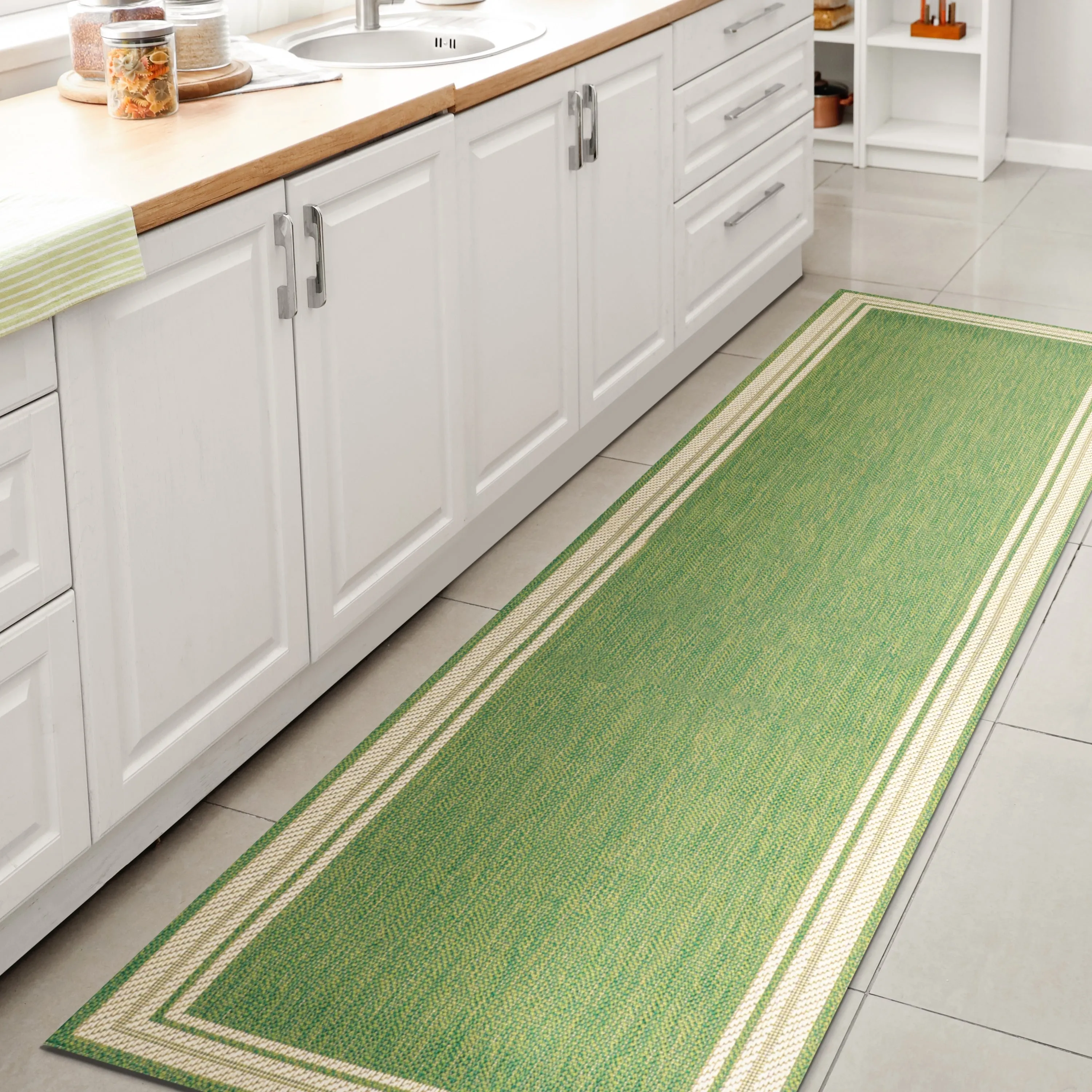 JONATHAN Y Haynes Modern Border Stripe Indoor/Outdoor Area Rug