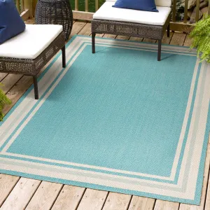 JONATHAN Y Haynes Modern Border Stripe Indoor/Outdoor Area Rug