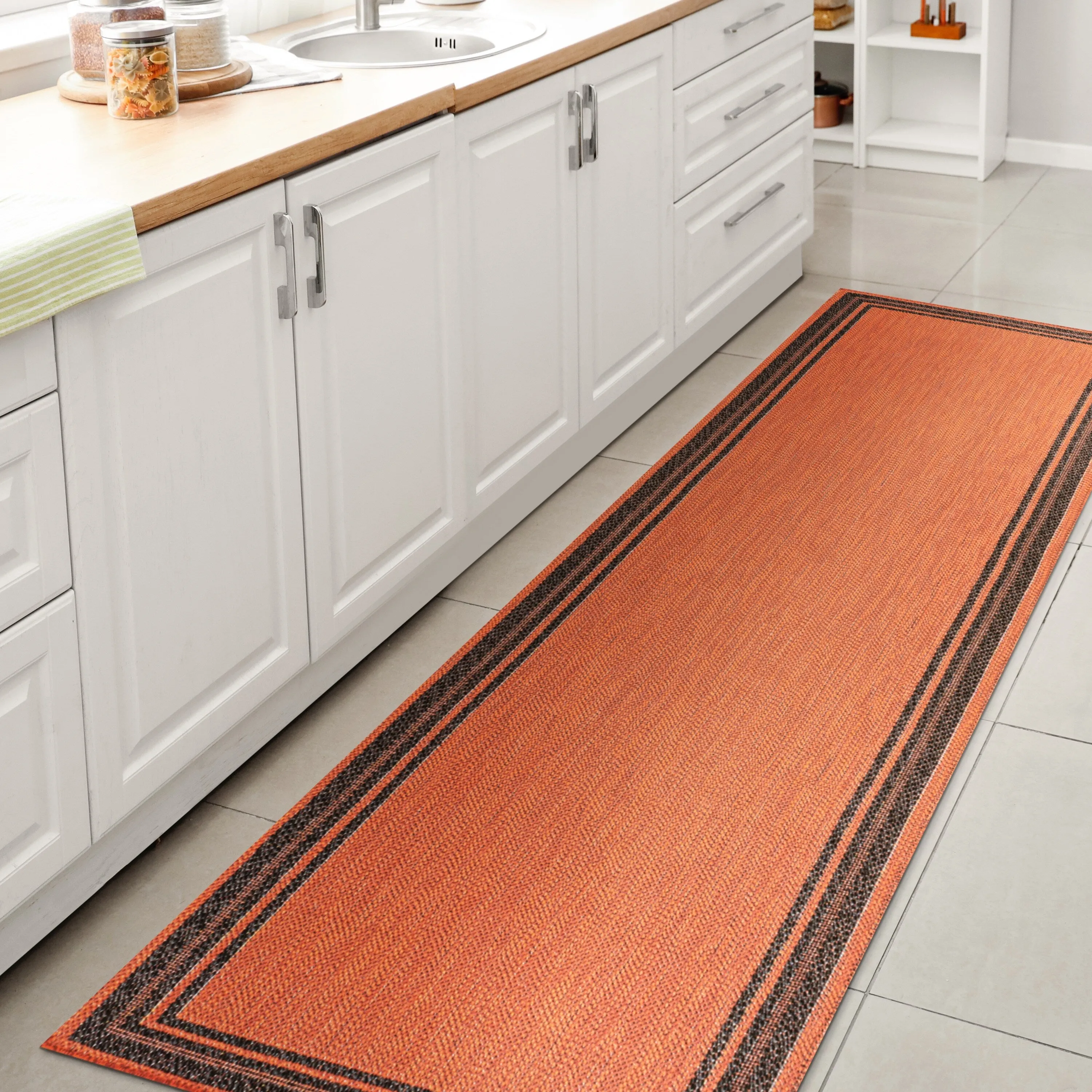JONATHAN Y Haynes Modern Border Stripe Indoor/Outdoor Area Rug