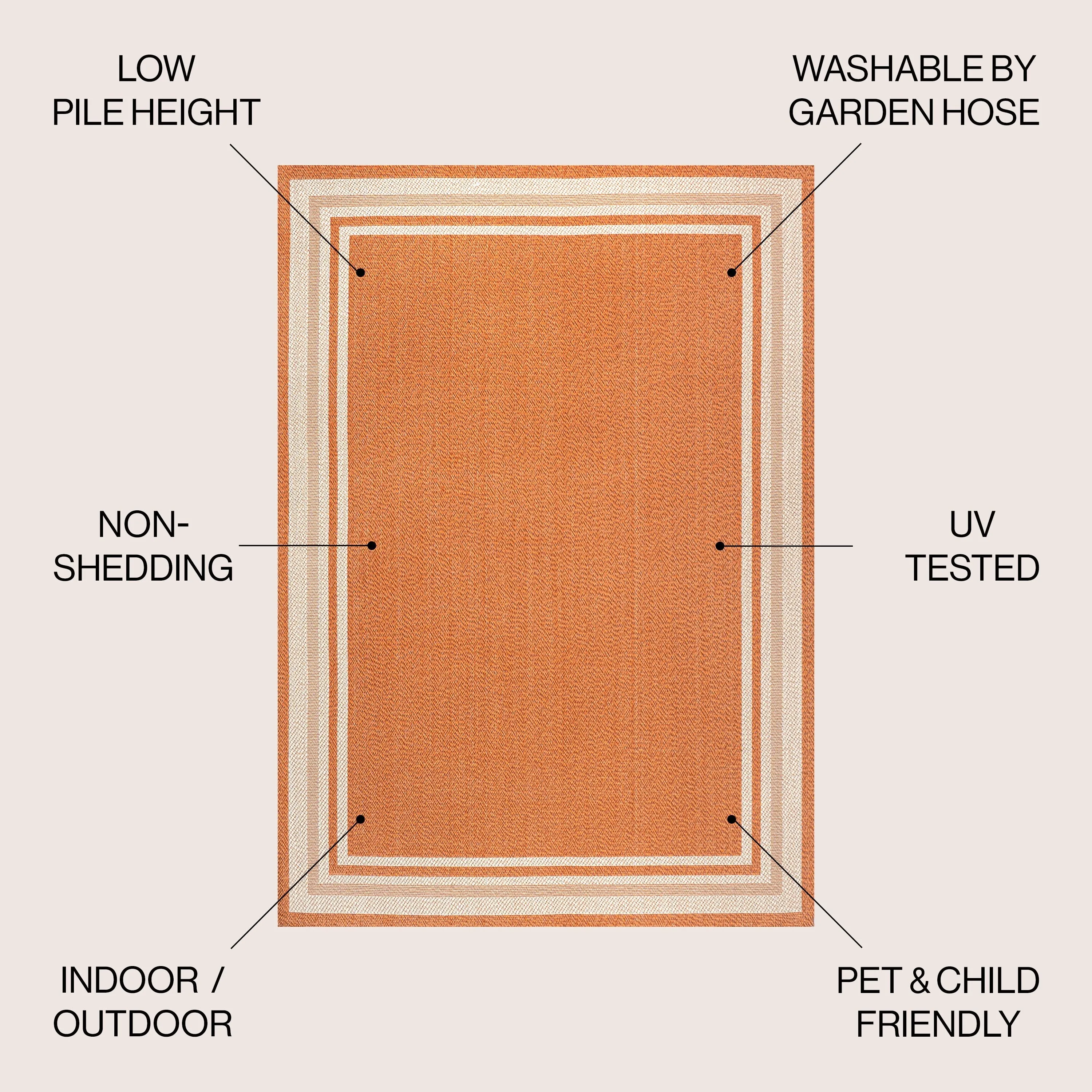 JONATHAN Y Haynes Modern Border Stripe Indoor/Outdoor Area Rug