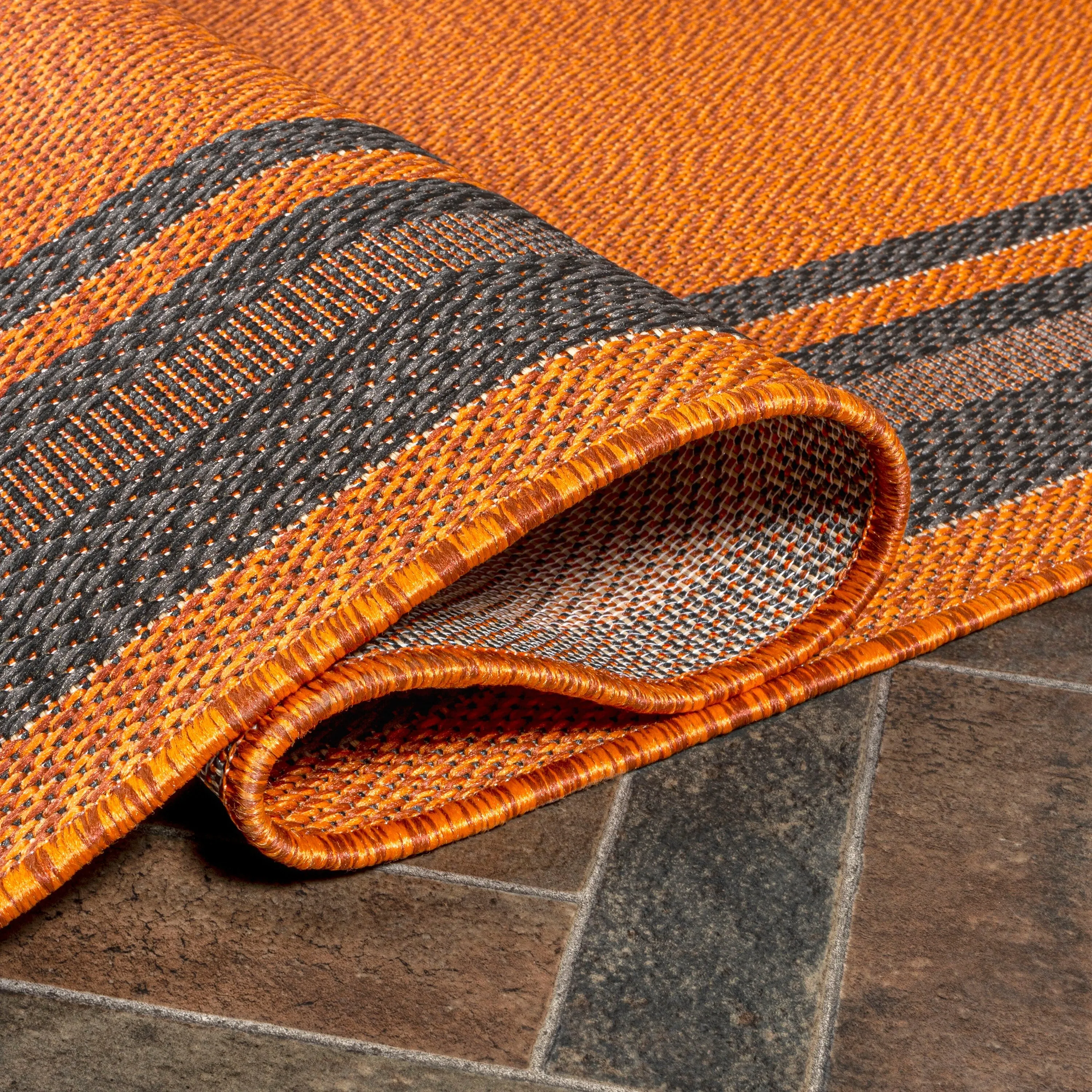 JONATHAN Y Haynes Modern Border Stripe Indoor/Outdoor Area Rug