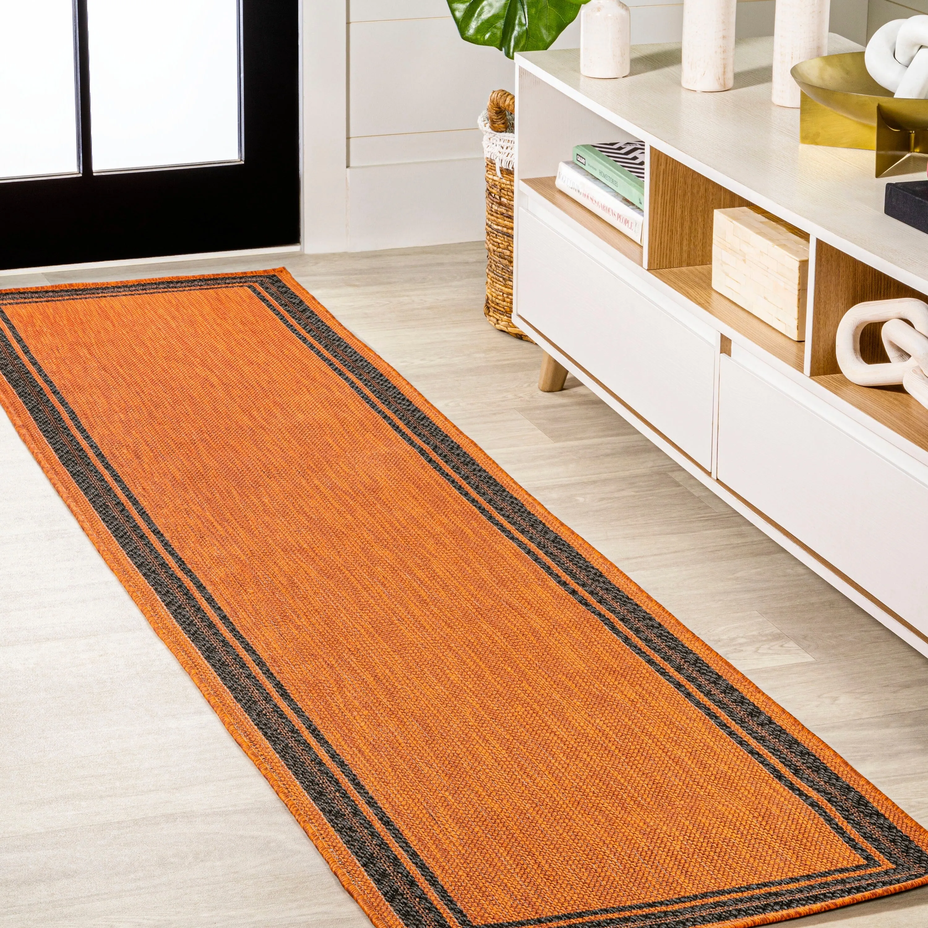 JONATHAN Y Haynes Modern Border Stripe Indoor/Outdoor Area Rug