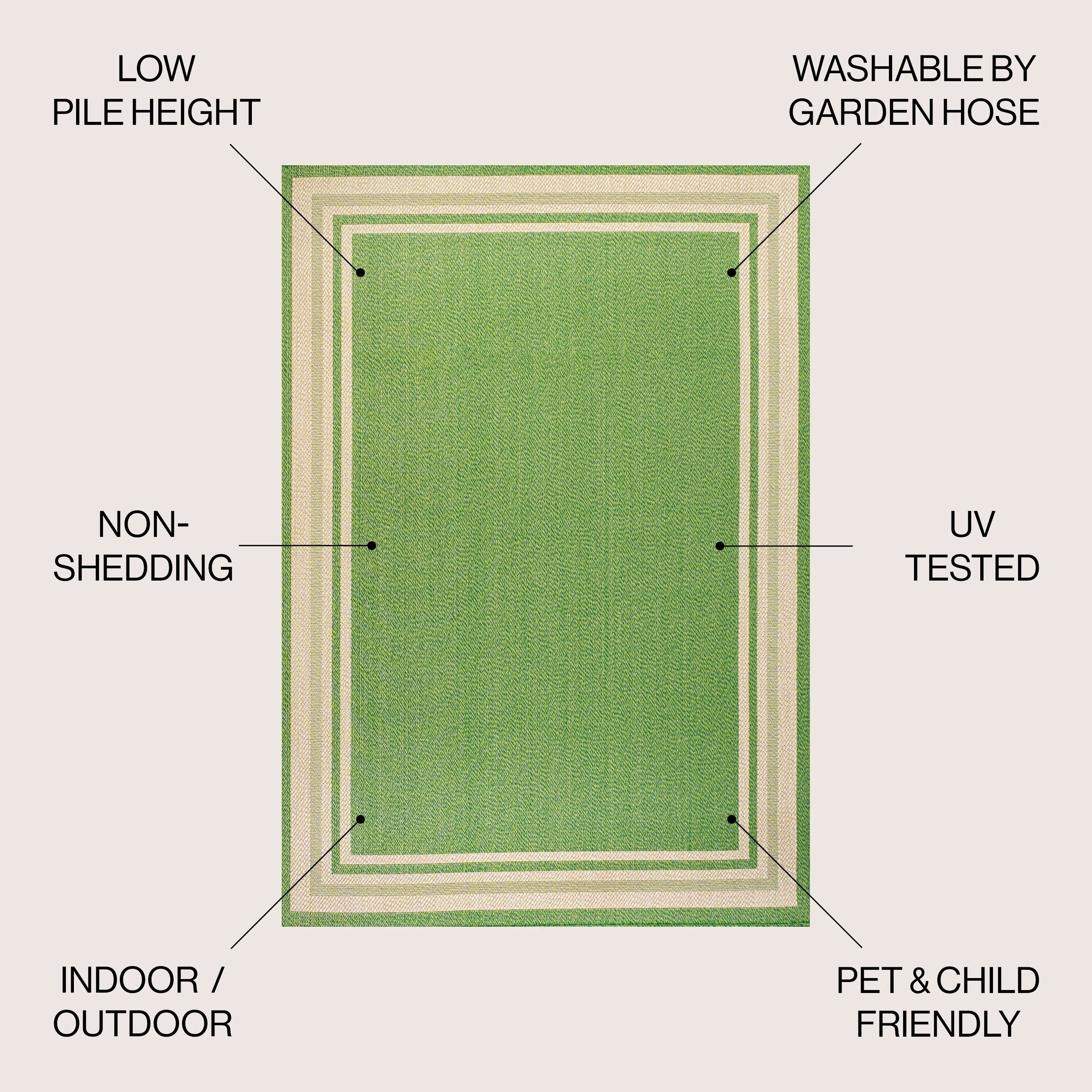 JONATHAN Y Haynes Modern Border Stripe Indoor/Outdoor Area Rug
