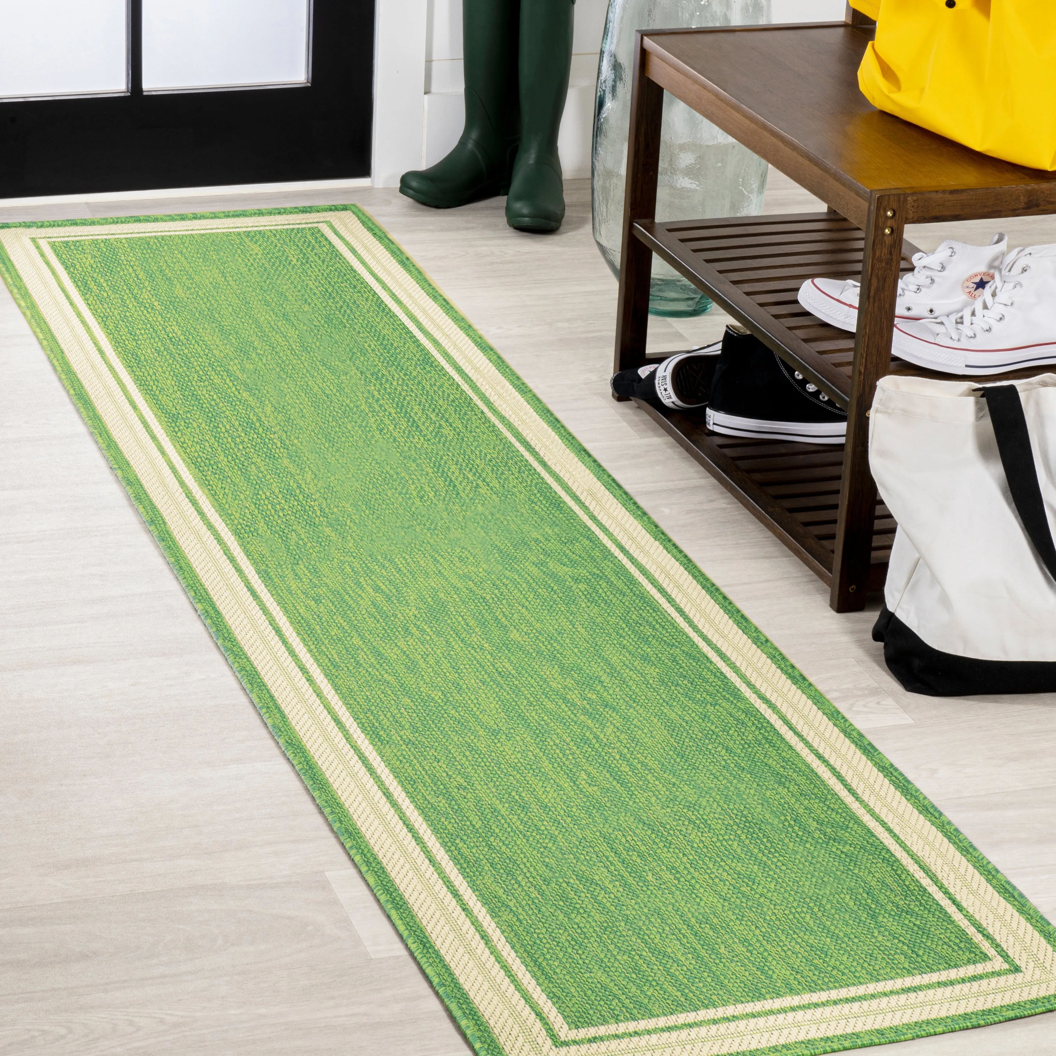 JONATHAN Y Haynes Modern Border Stripe Indoor/Outdoor Area Rug