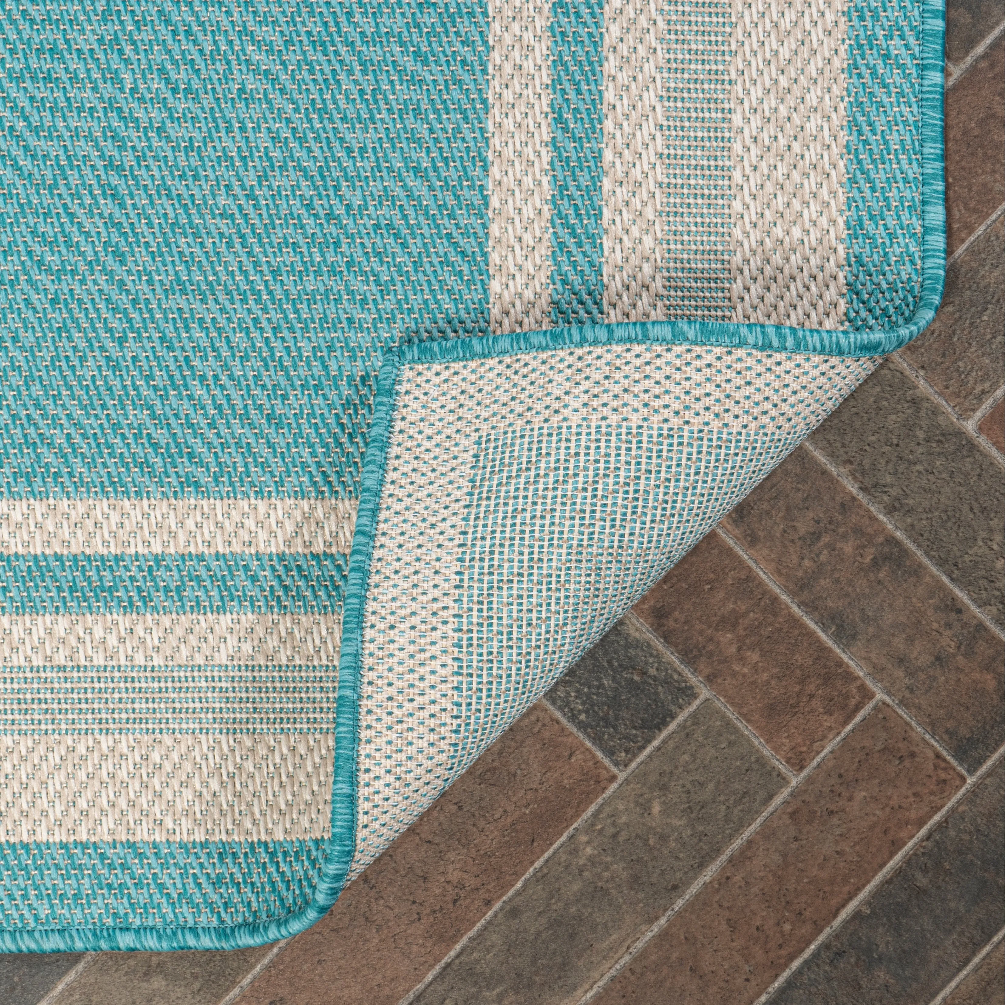 JONATHAN Y Haynes Modern Border Stripe Indoor/Outdoor Area Rug