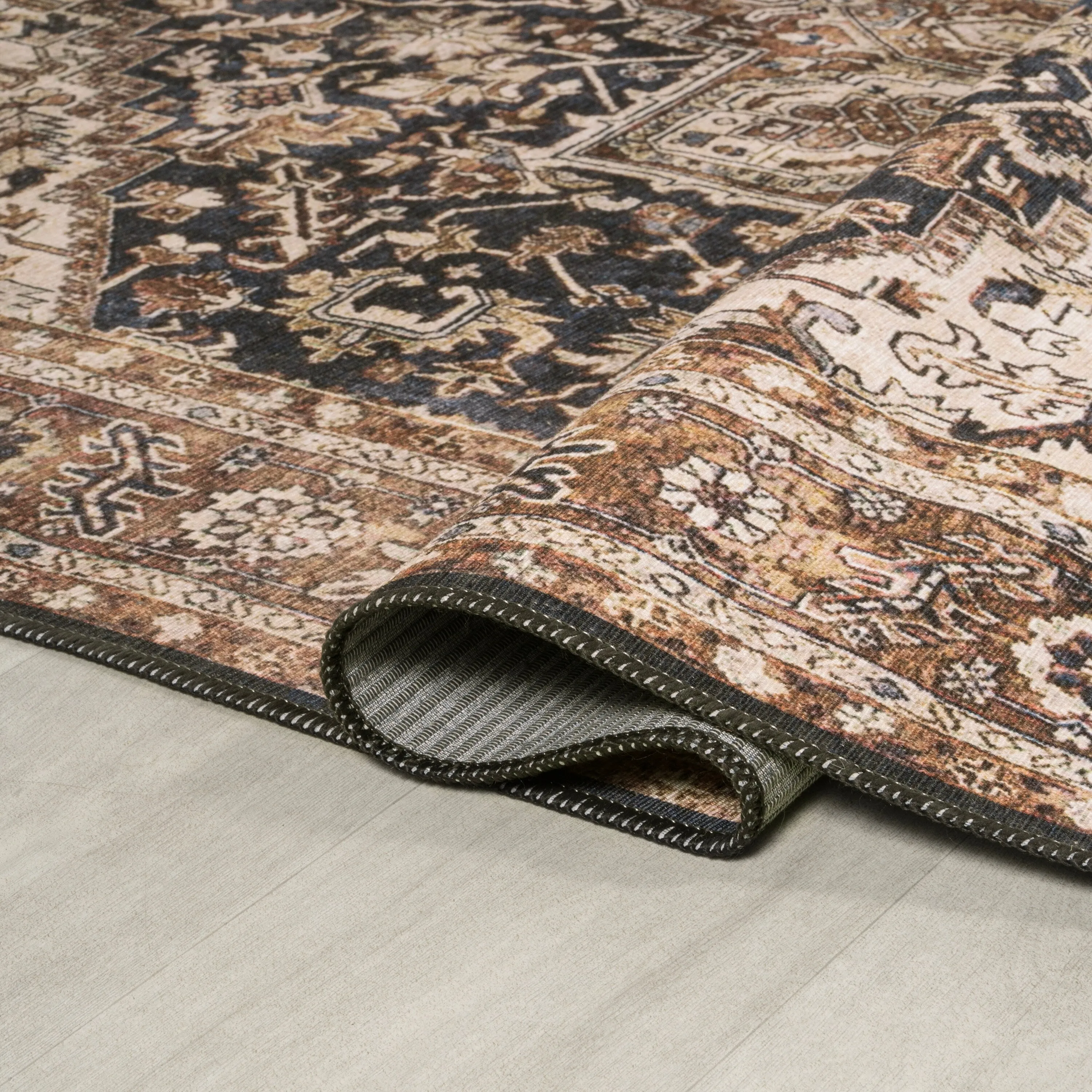 JONATHAN Y Kingdarr Mid-Century Medallion Chenille Machine-Washable Area Rug