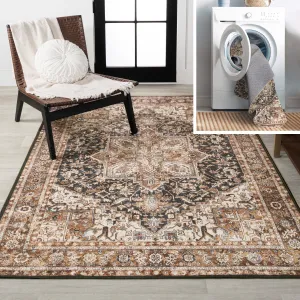 JONATHAN Y Kingdarr Mid-Century Medallion Chenille Machine-Washable Area Rug