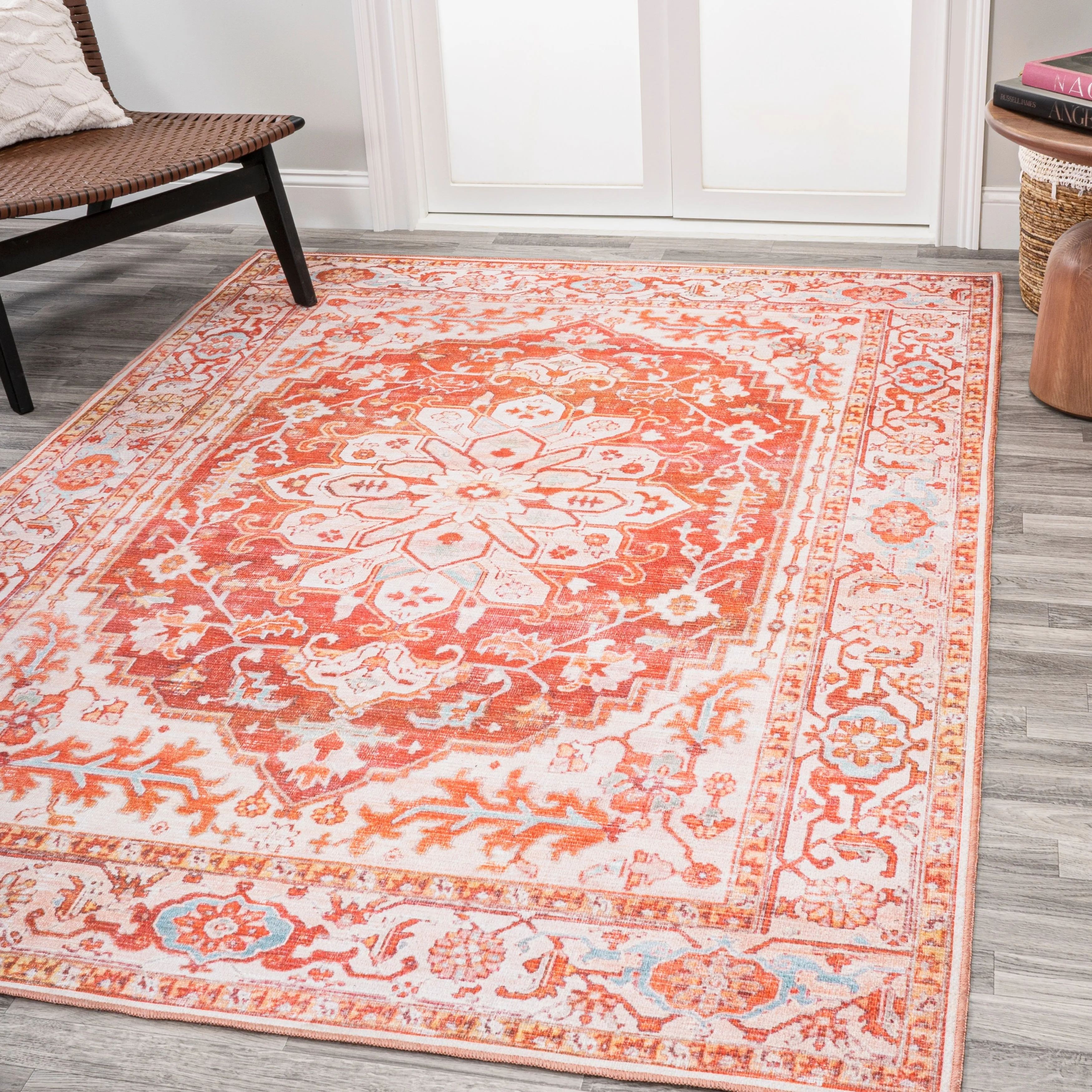 JONATHAN Y Maris Ornate Medallion Machine Washable Area Rug
