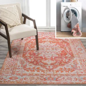 JONATHAN Y Maris Ornate Medallion Machine Washable Area Rug